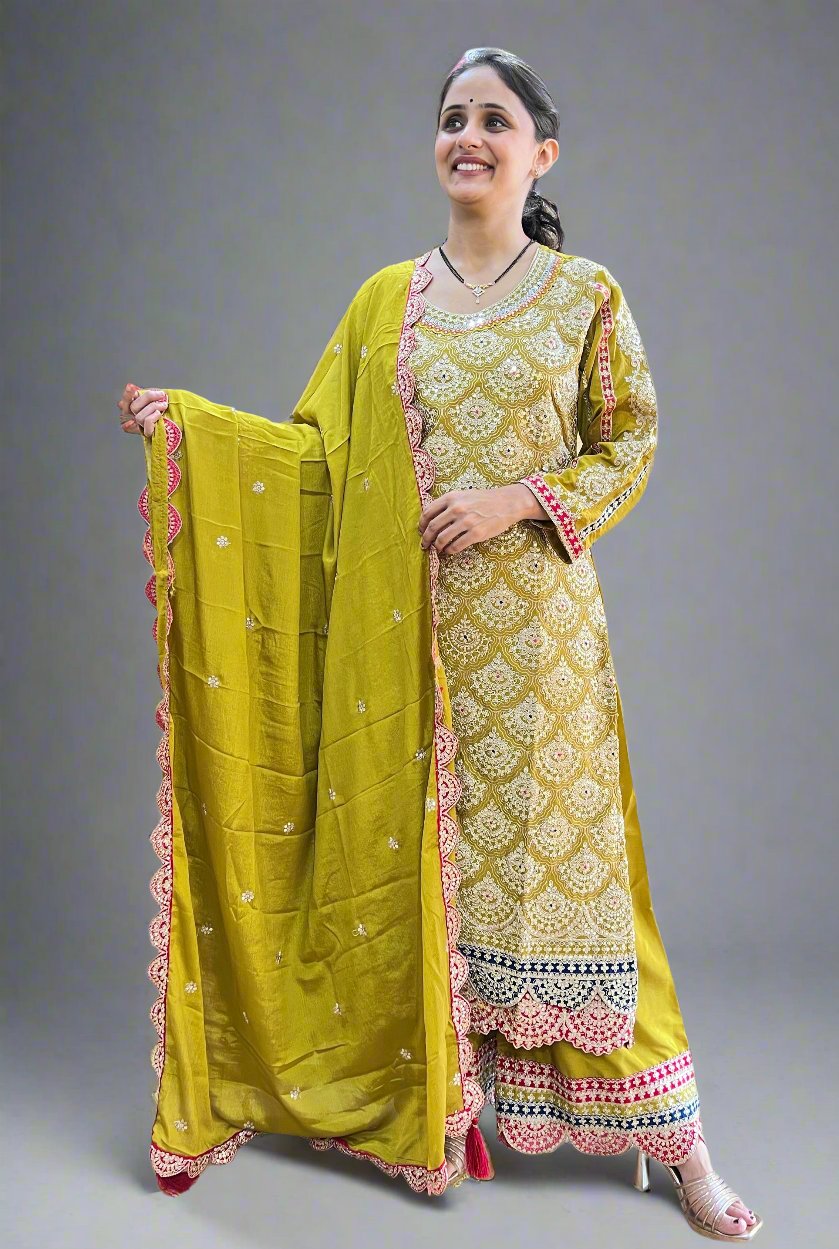 Pakistani heavy zari work suit
