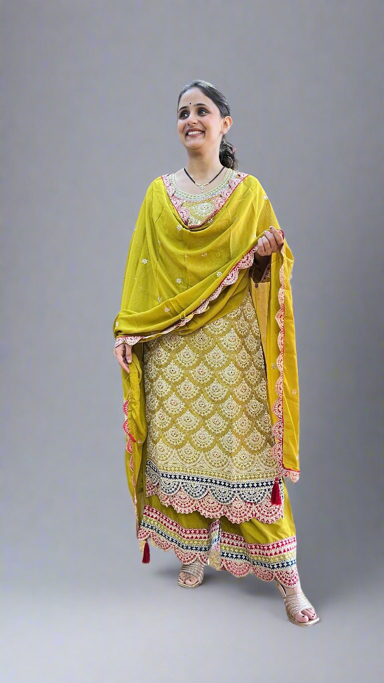 Pakistani heavy zari work suit