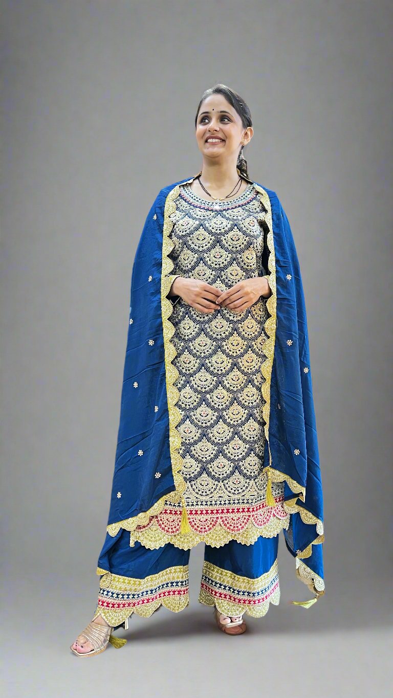 Pakistani heavy zari work suit