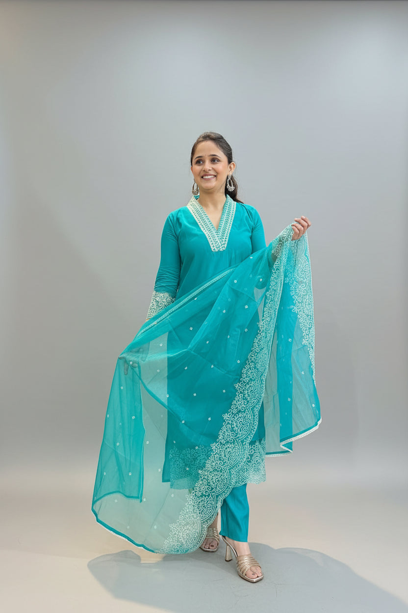 Modal embroidered suit ( na 1667 )