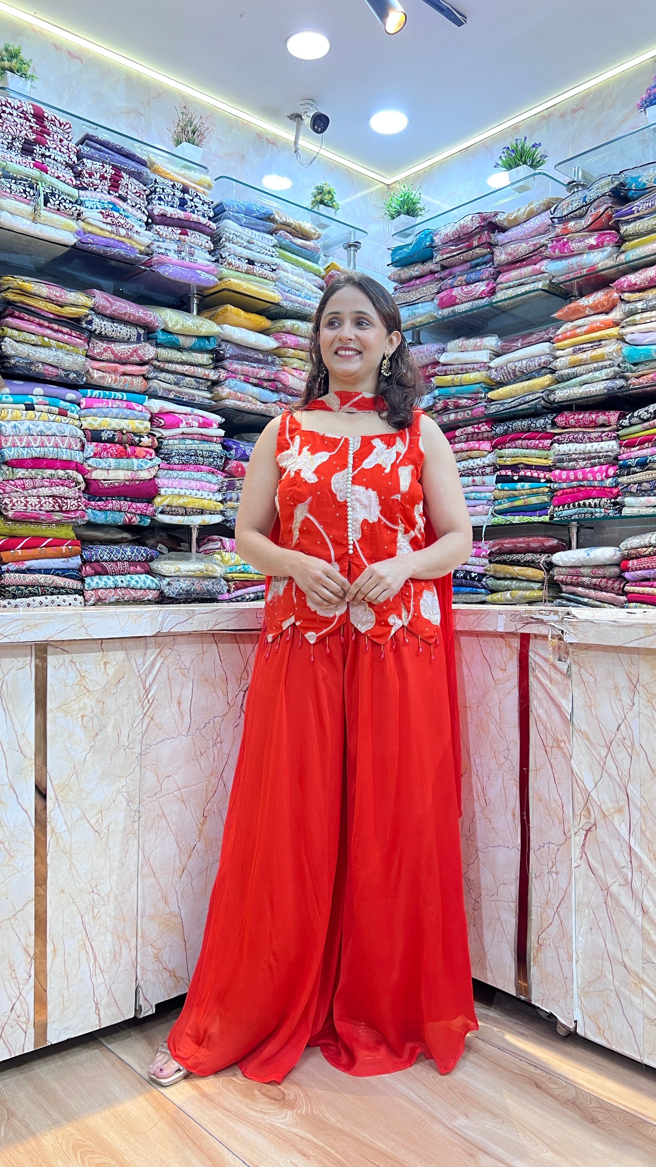 Pure chinon sharara suit ( tj 22067 )