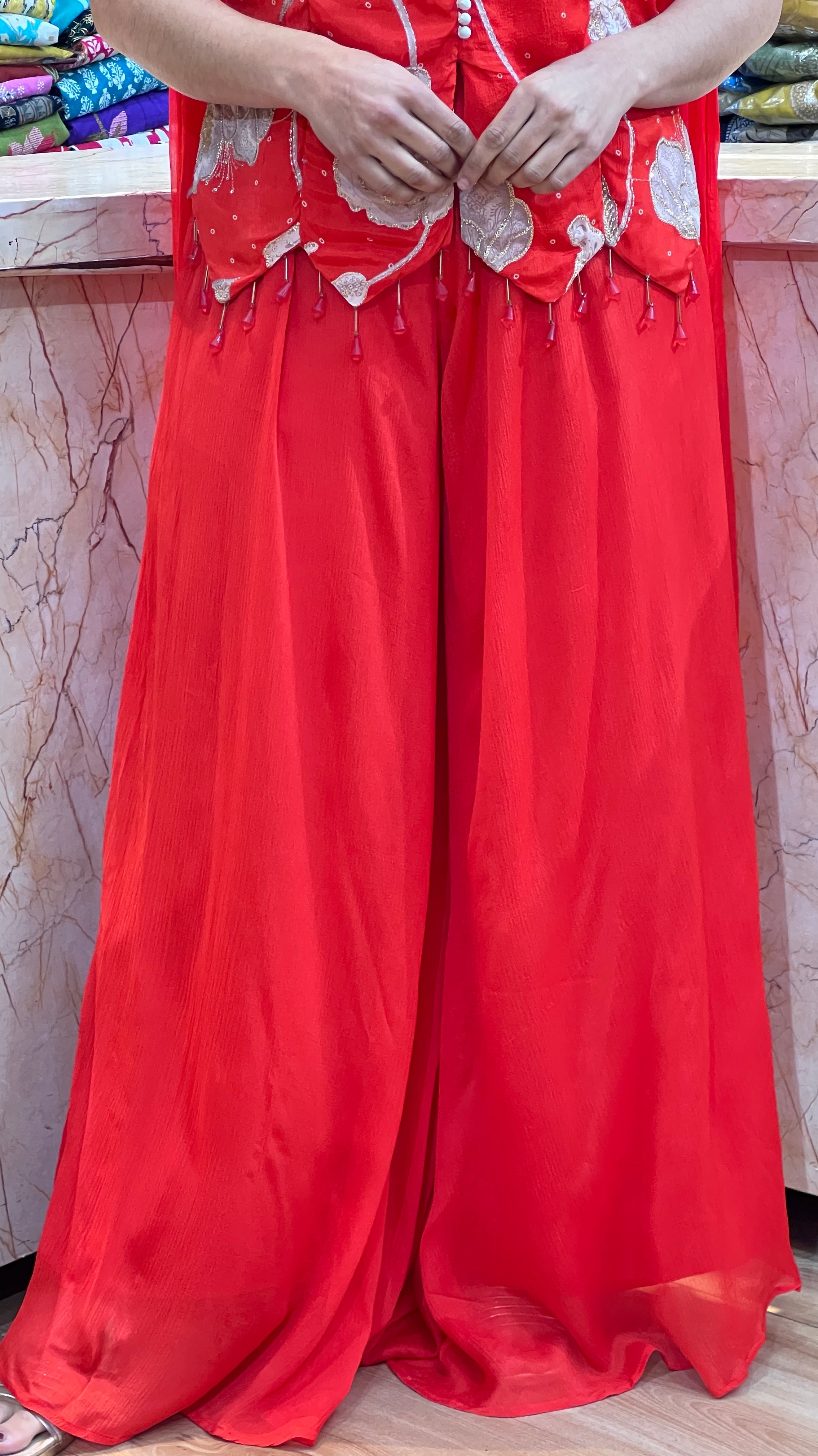 Pure chinon sharara suit ( tj 22067 )