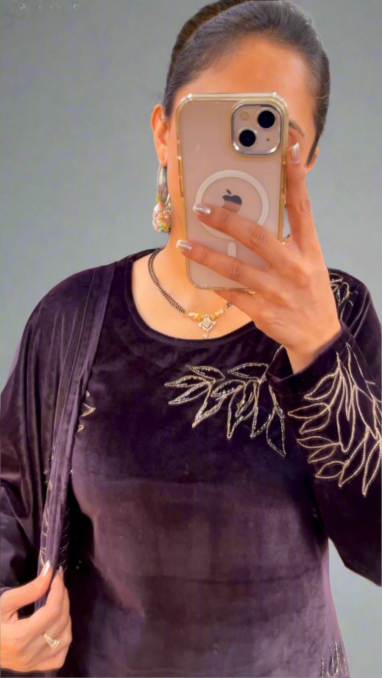 Adhya soft velvet suit