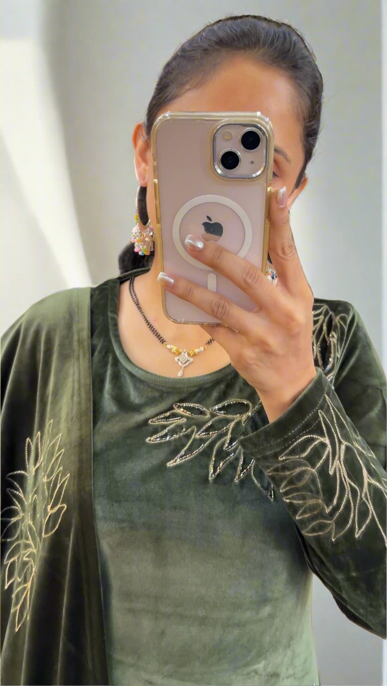 Adhya soft velvet suit