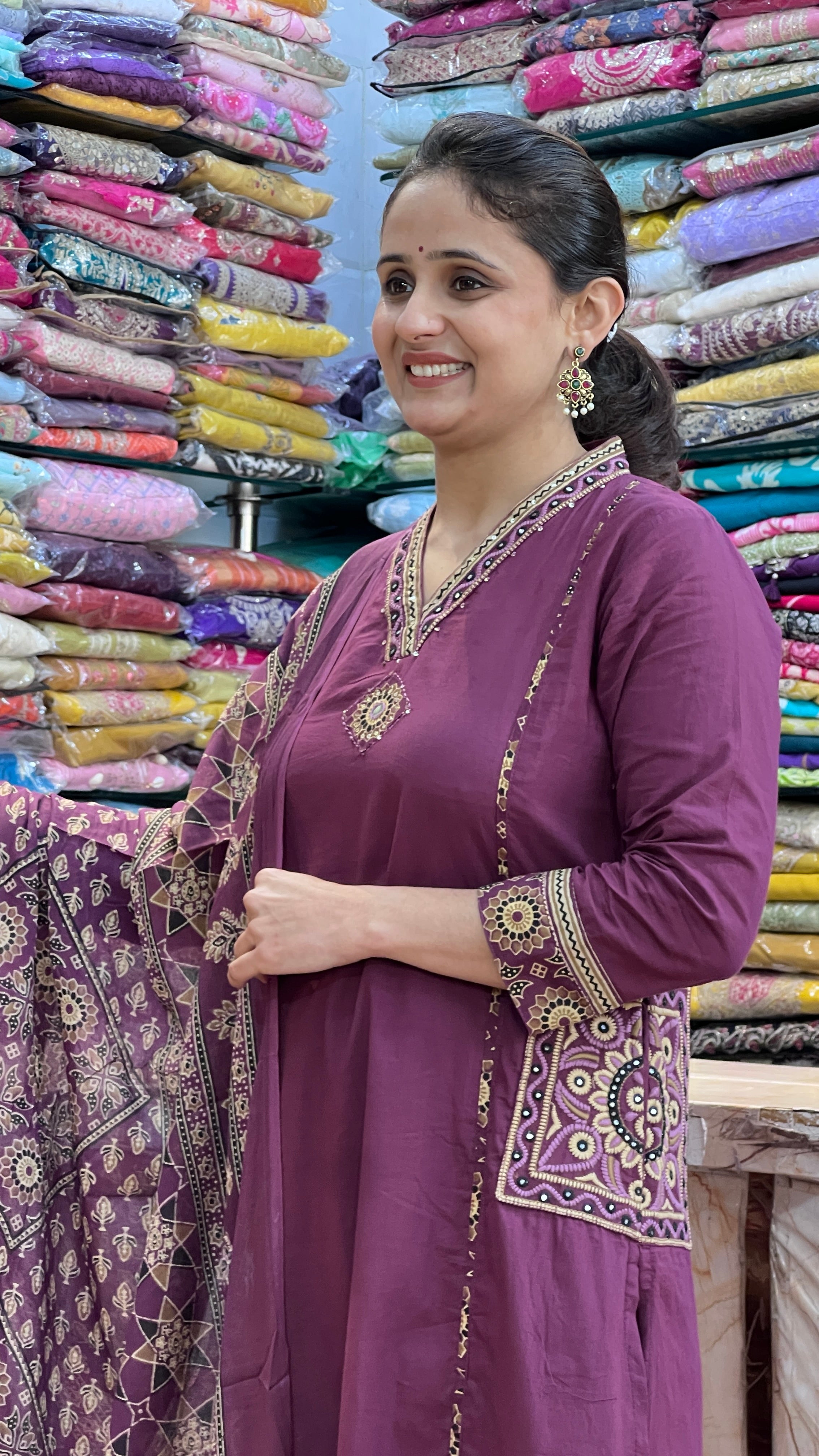 Cotton A-line designer suit ( tj 23467 )