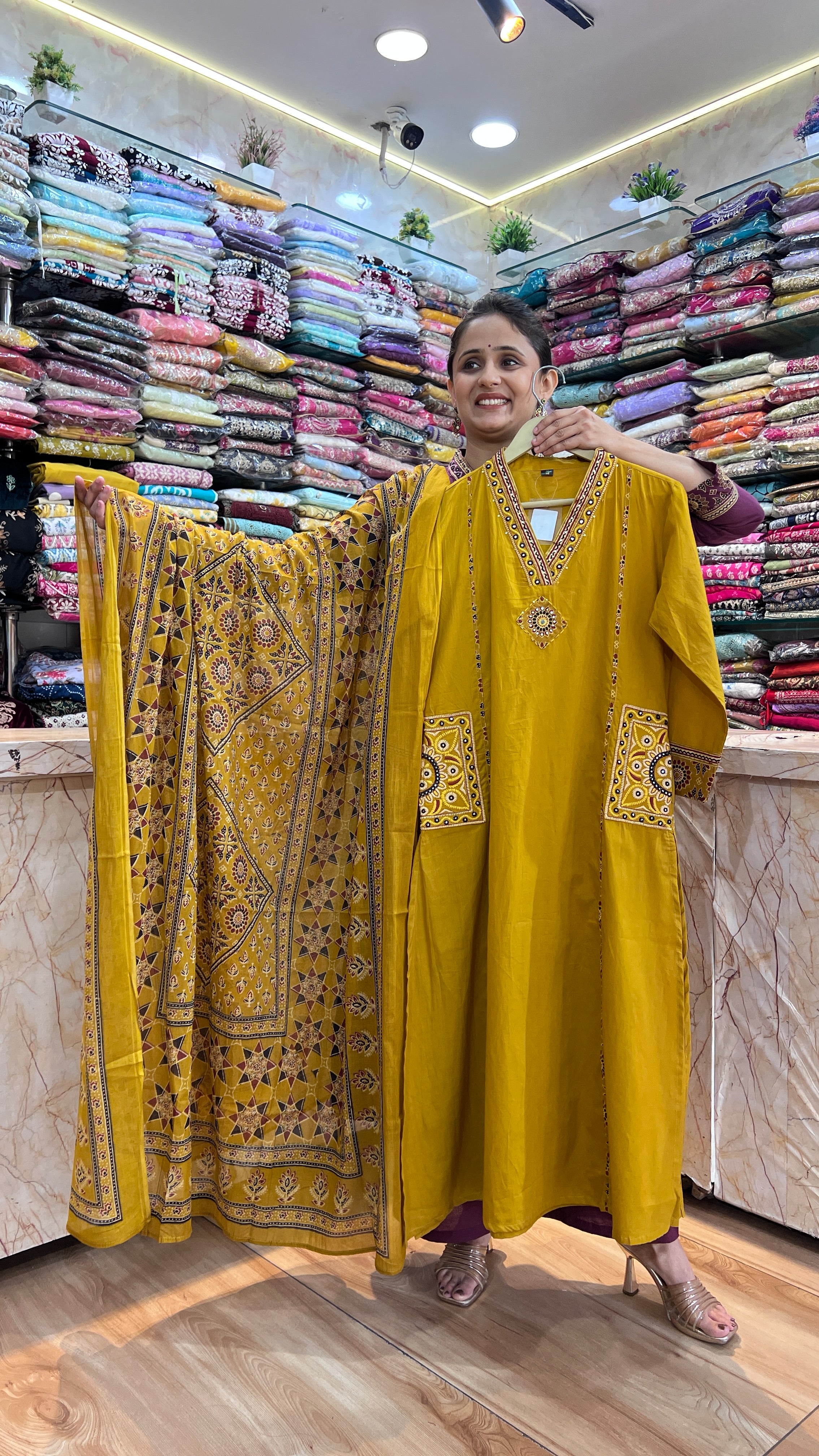 Cotton A-line designer suit ( tj 23467 )