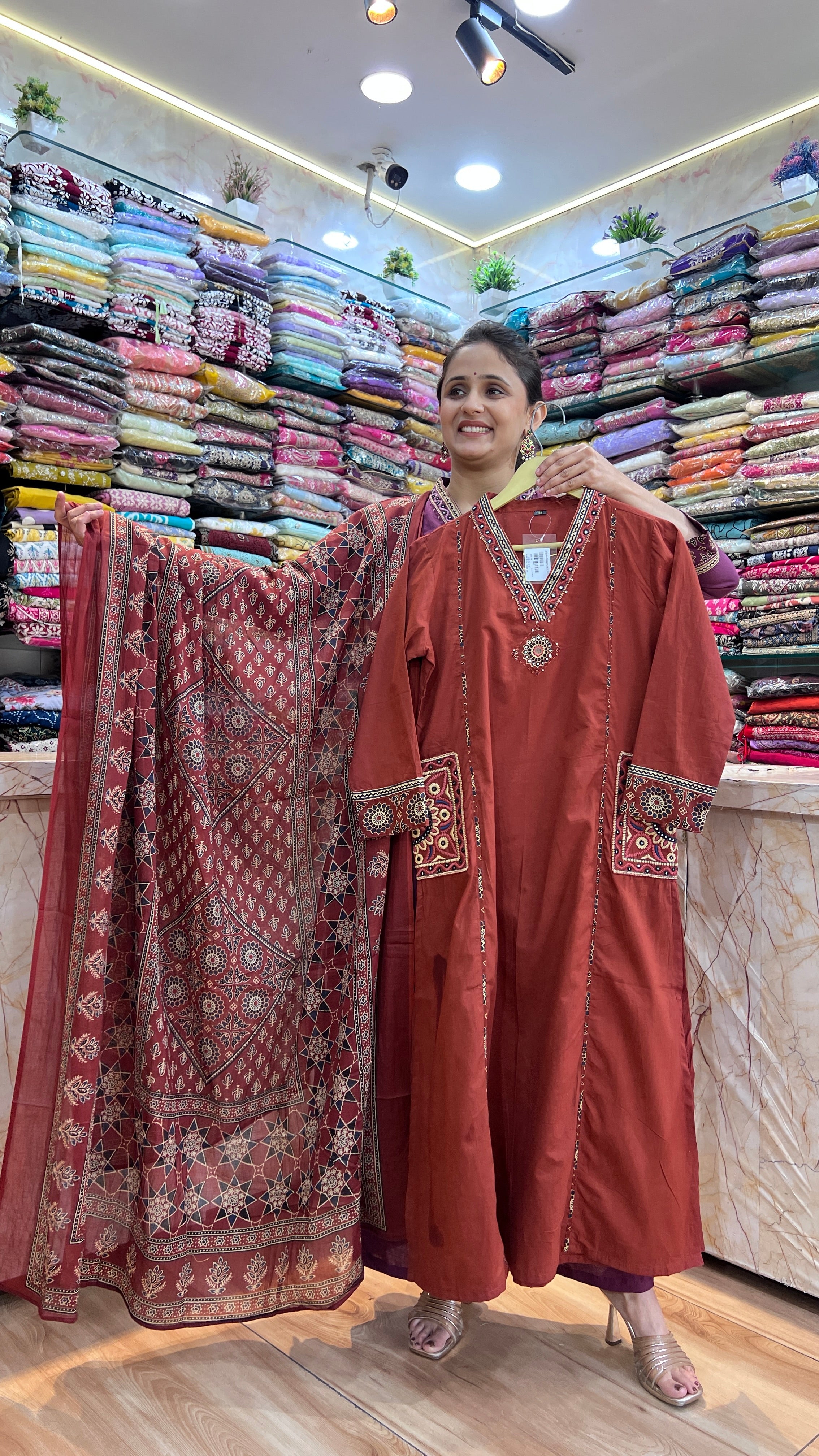 Cotton A-line designer suit ( tj 23467 )