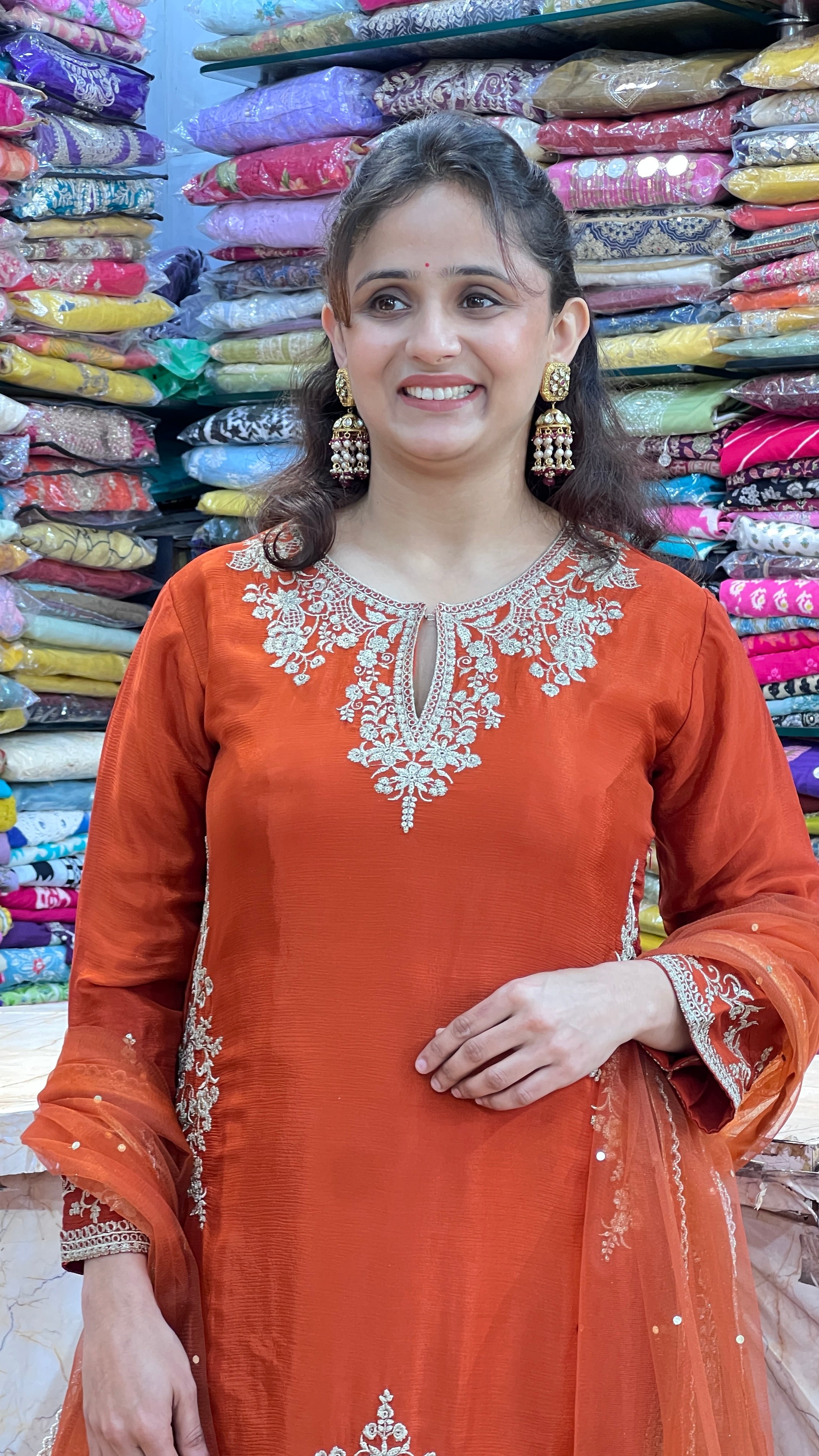Chinon embroidered suit with wide plazo ( tj 23567 )