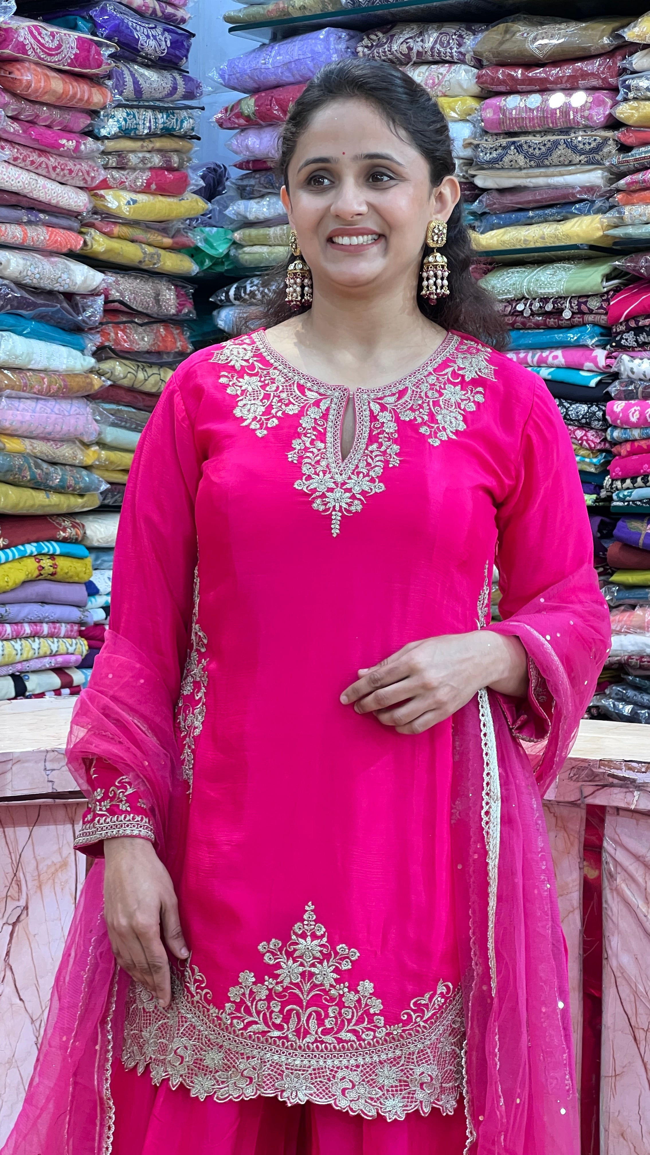 Chinon embroidered suit with wide plazo ( tj 23567 )