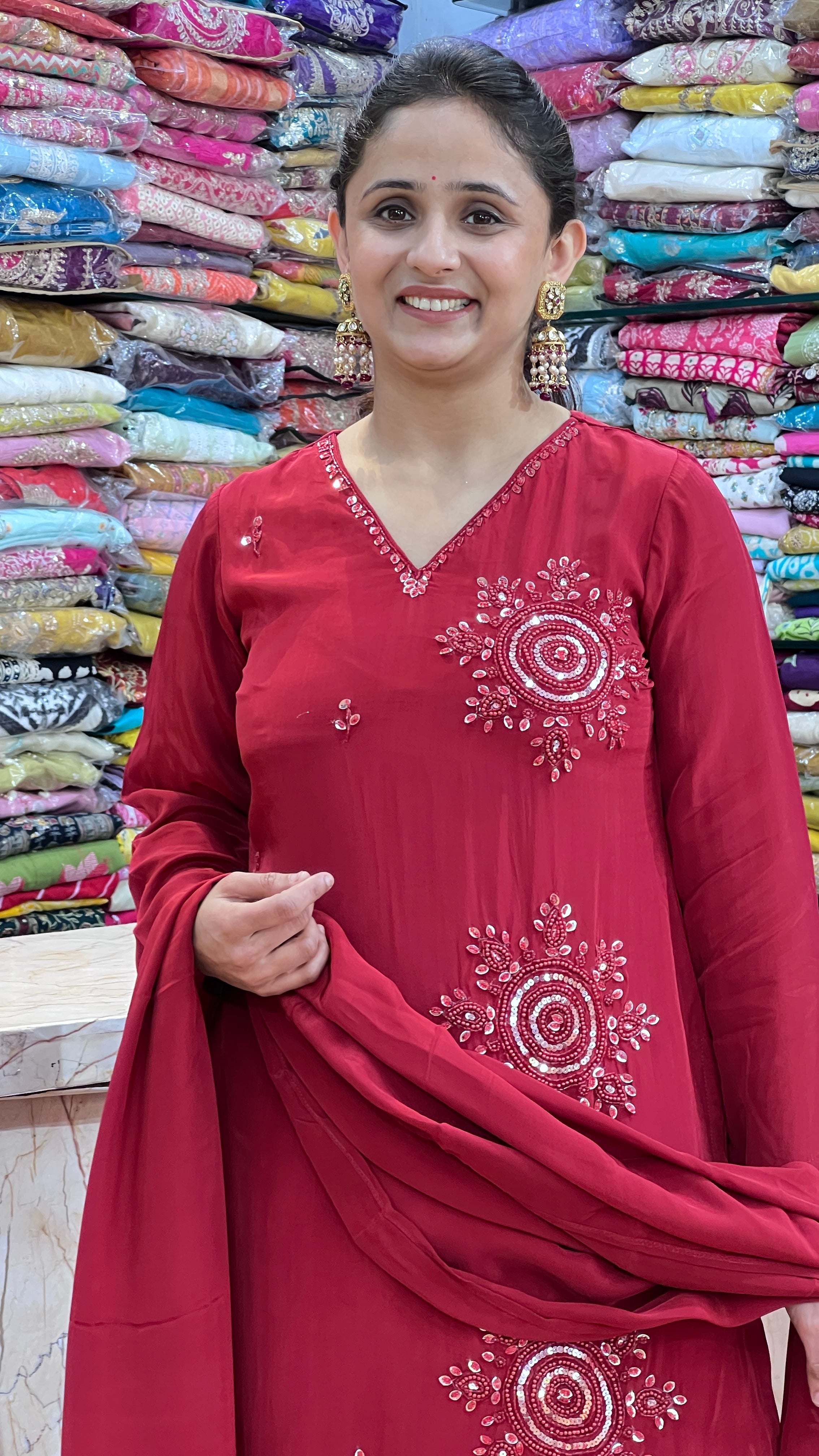 Pure crape farshi salwar suit ( tj 23667 )