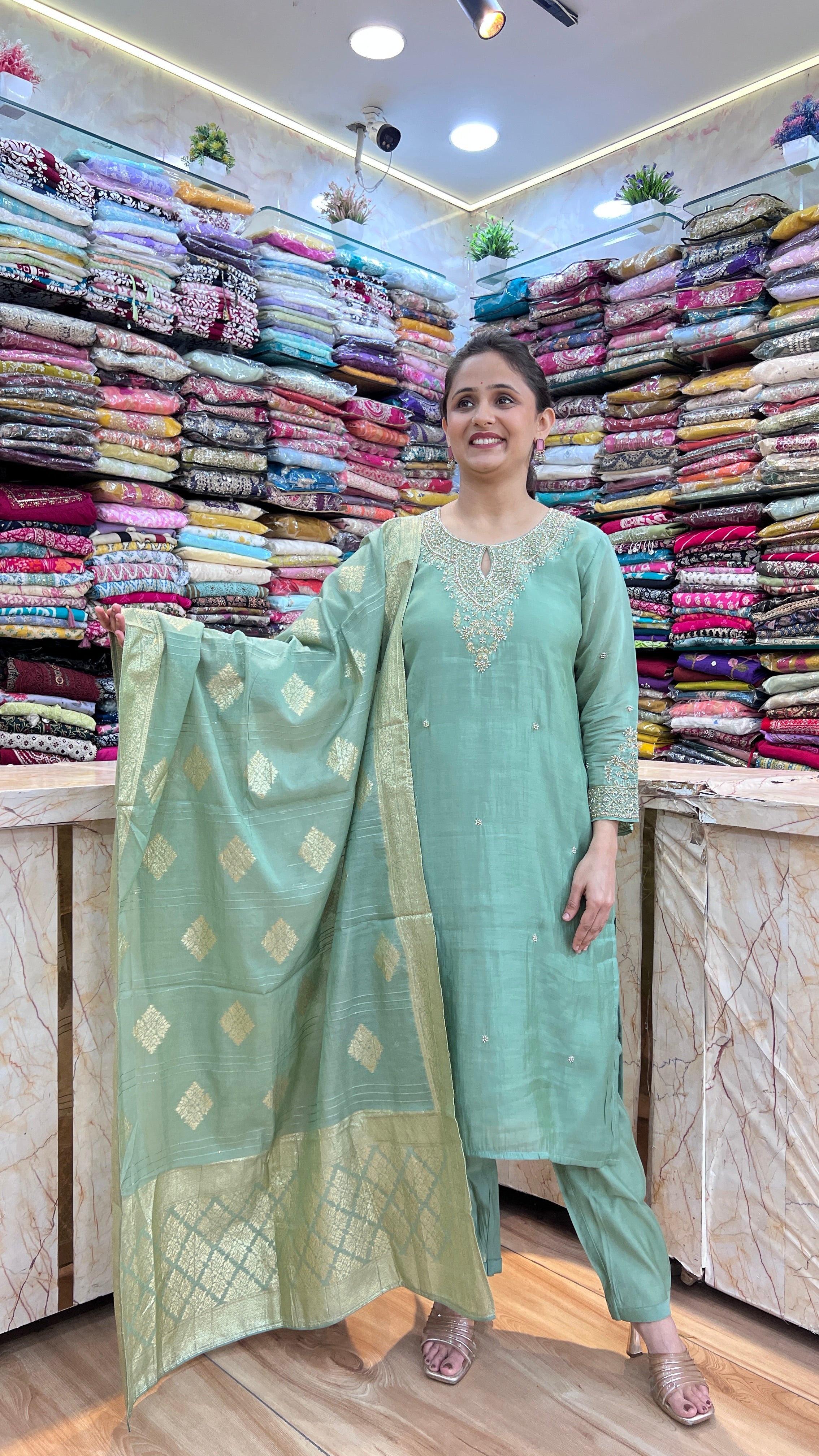 Modal hand embroidered suit (ym 57567 , ym 57767)