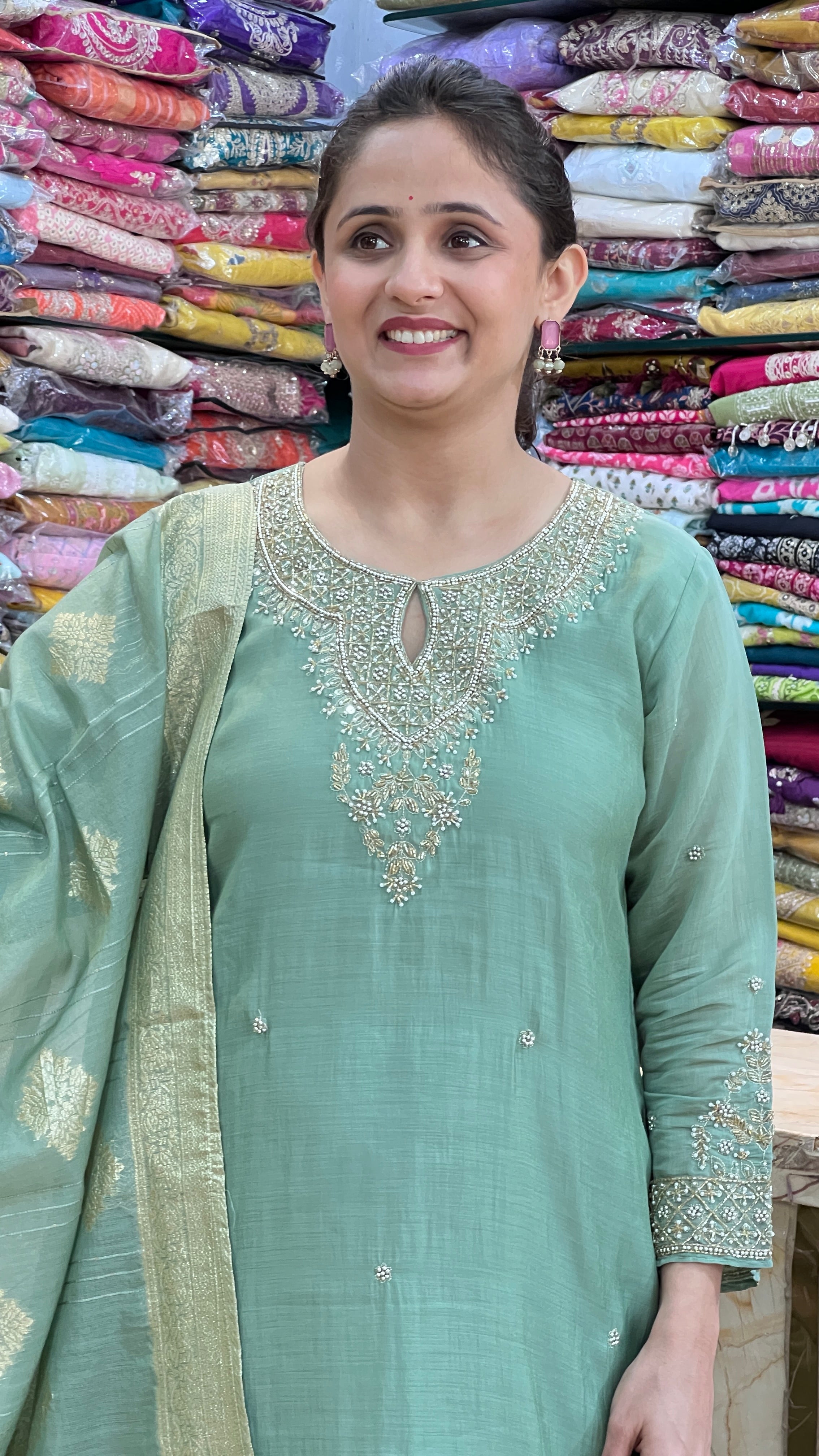 Modal hand embroidered suit (ym 57567 , ym 57767)