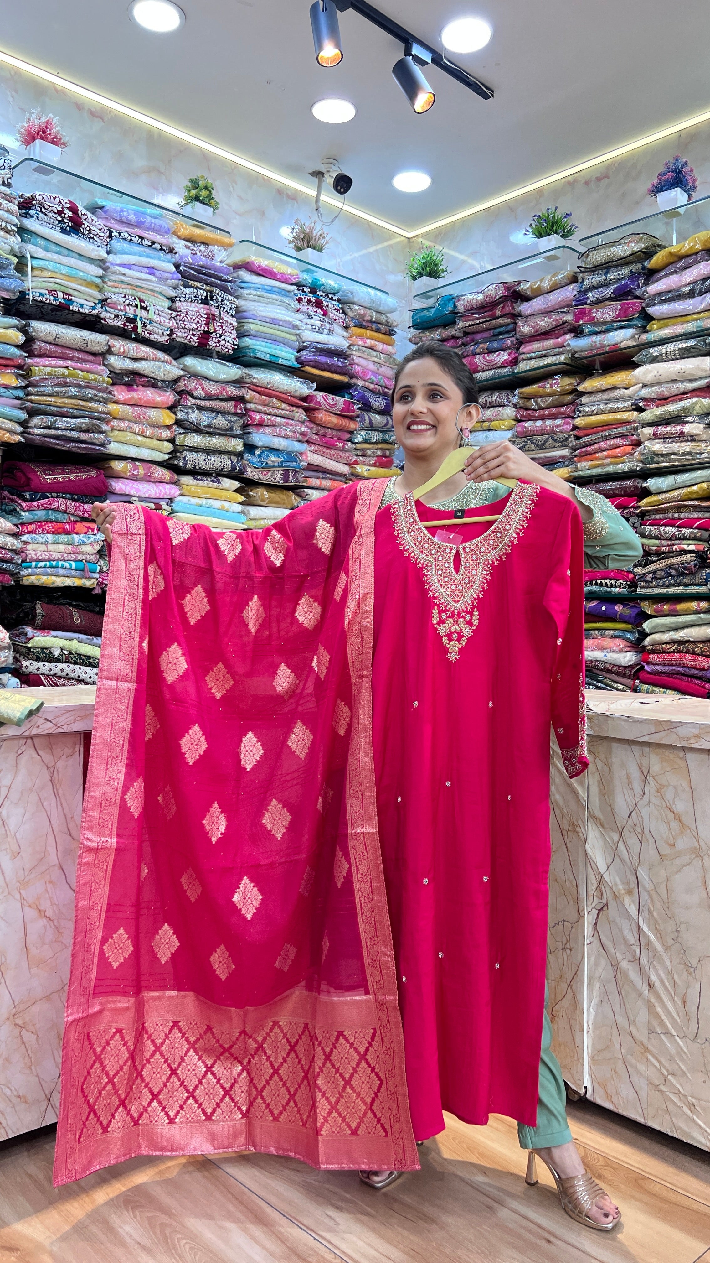 Modal hand embroidered suit (ym 57567 , ym 57767)