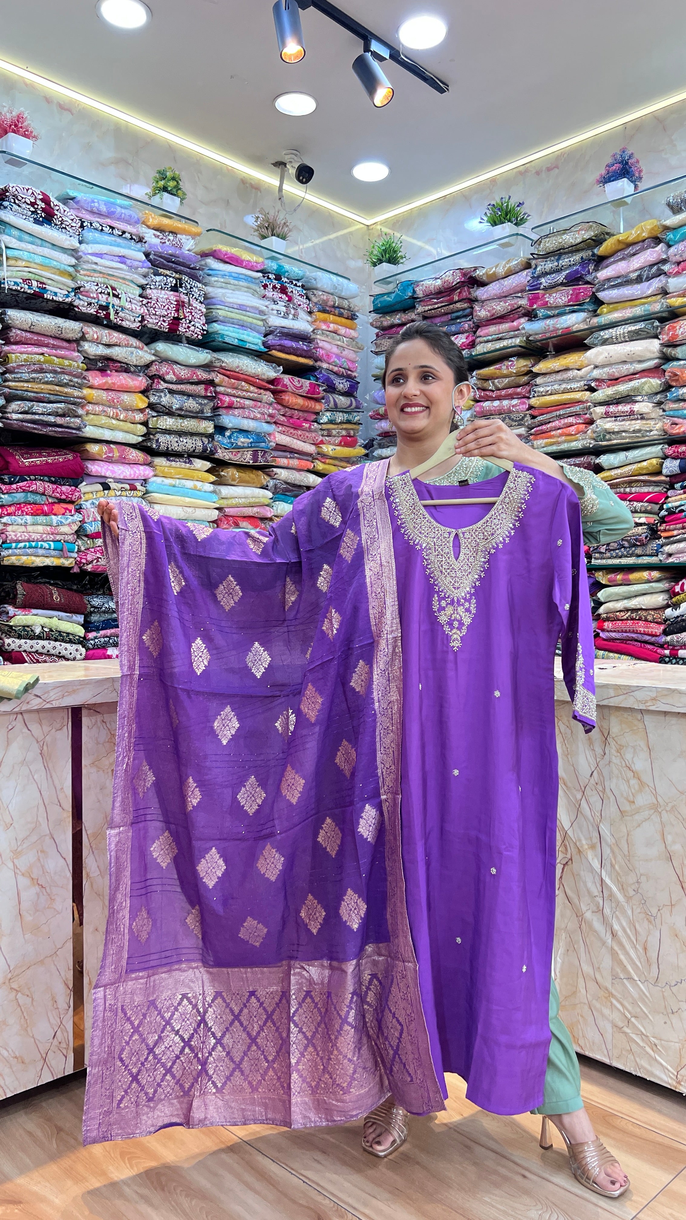 Modal hand embroidered suit (ym 57567 , ym 57767)