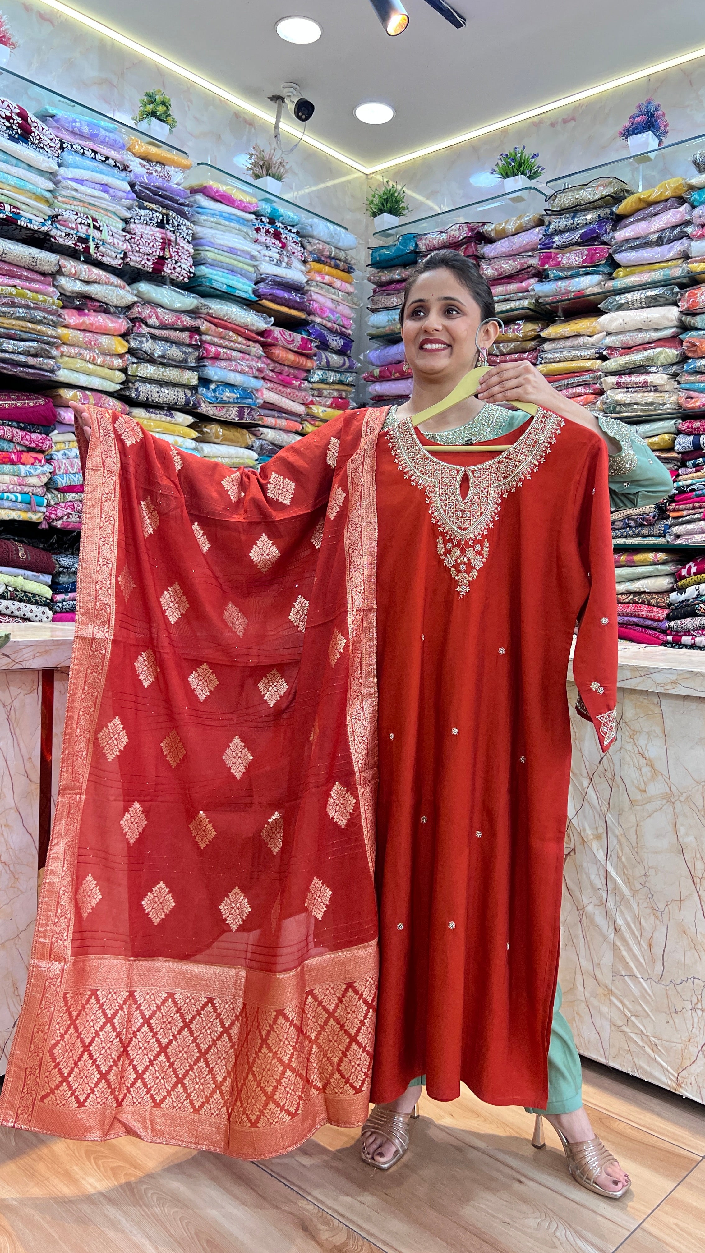 Modal hand embroidered suit (ym 57567 , ym 57767)