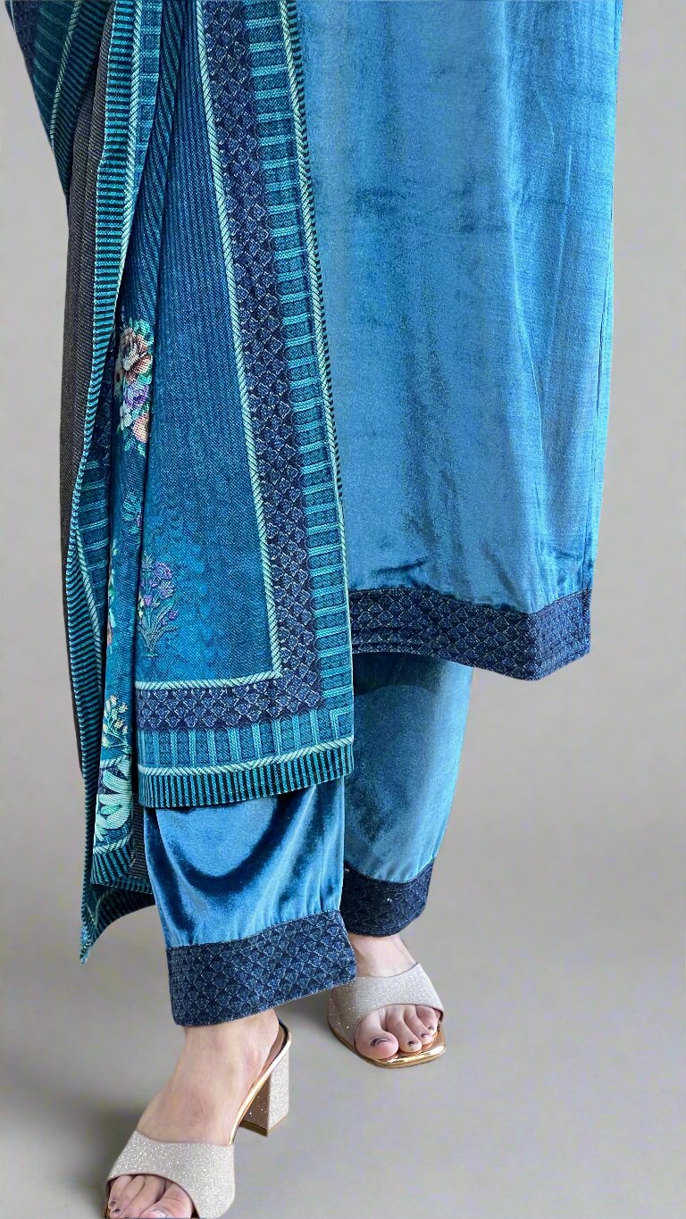 anhaya v neck velvet suit