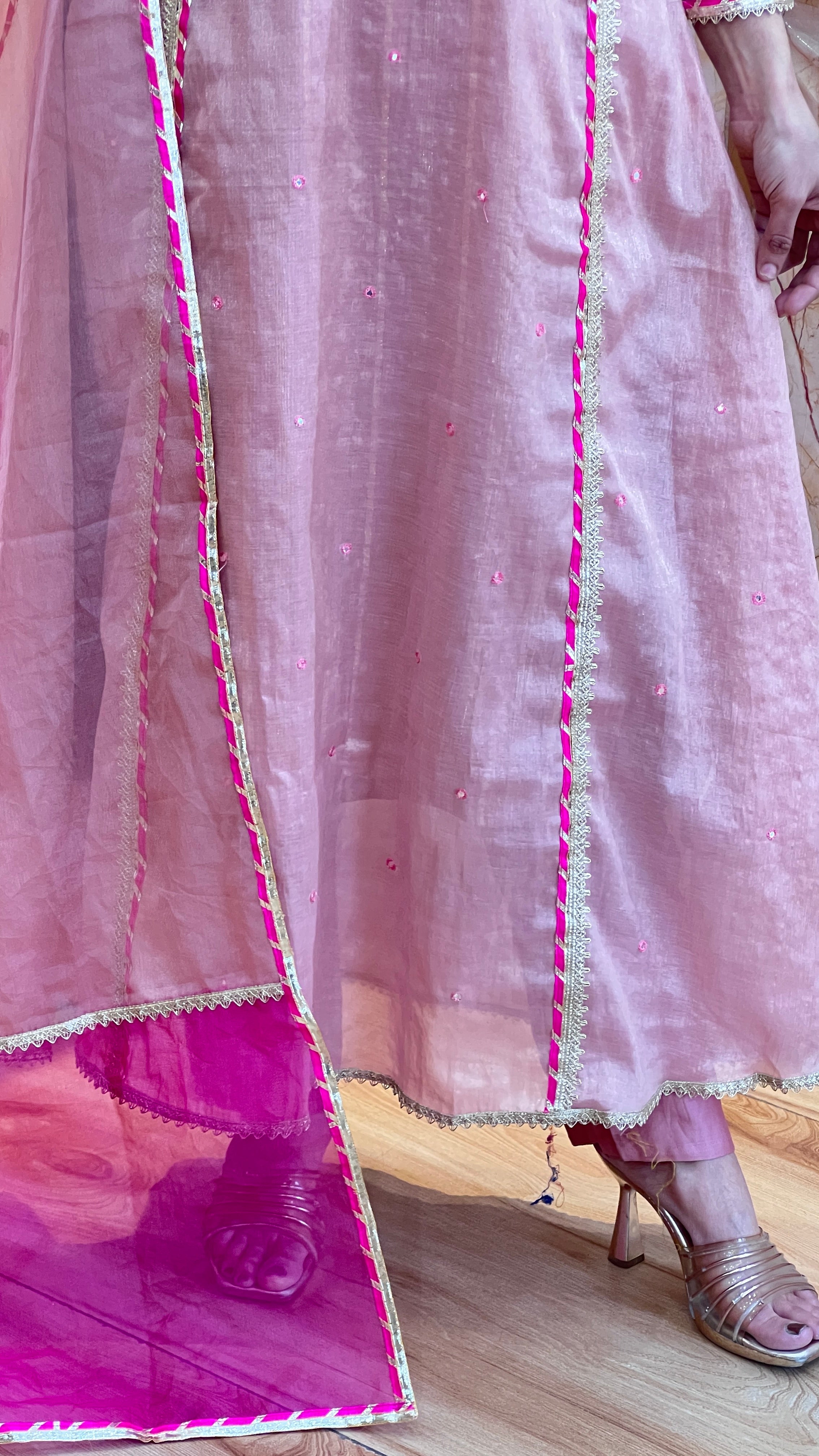 Designer A-line shimmer tissue suit ( tj 24267 )