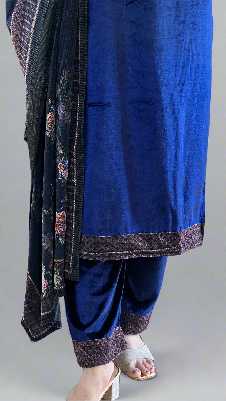 anhaya v neck velvet suit