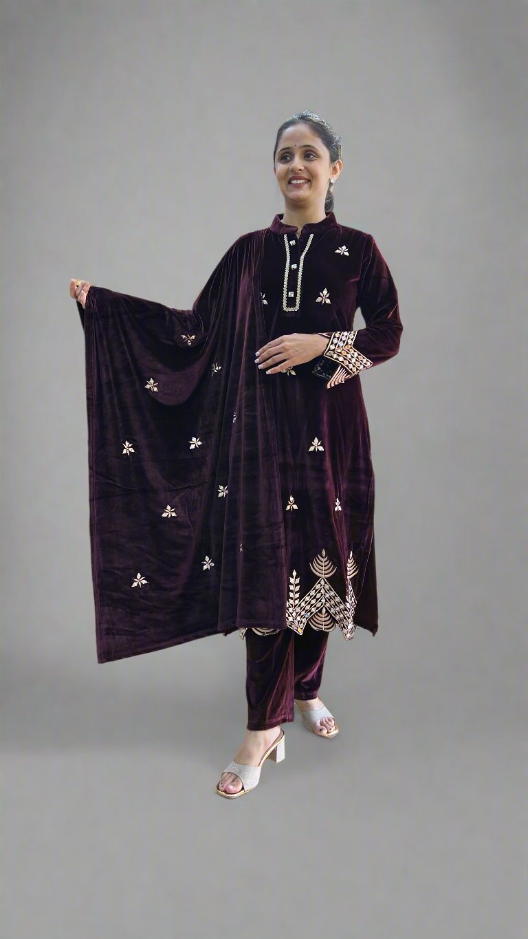 avha designer velvet suit