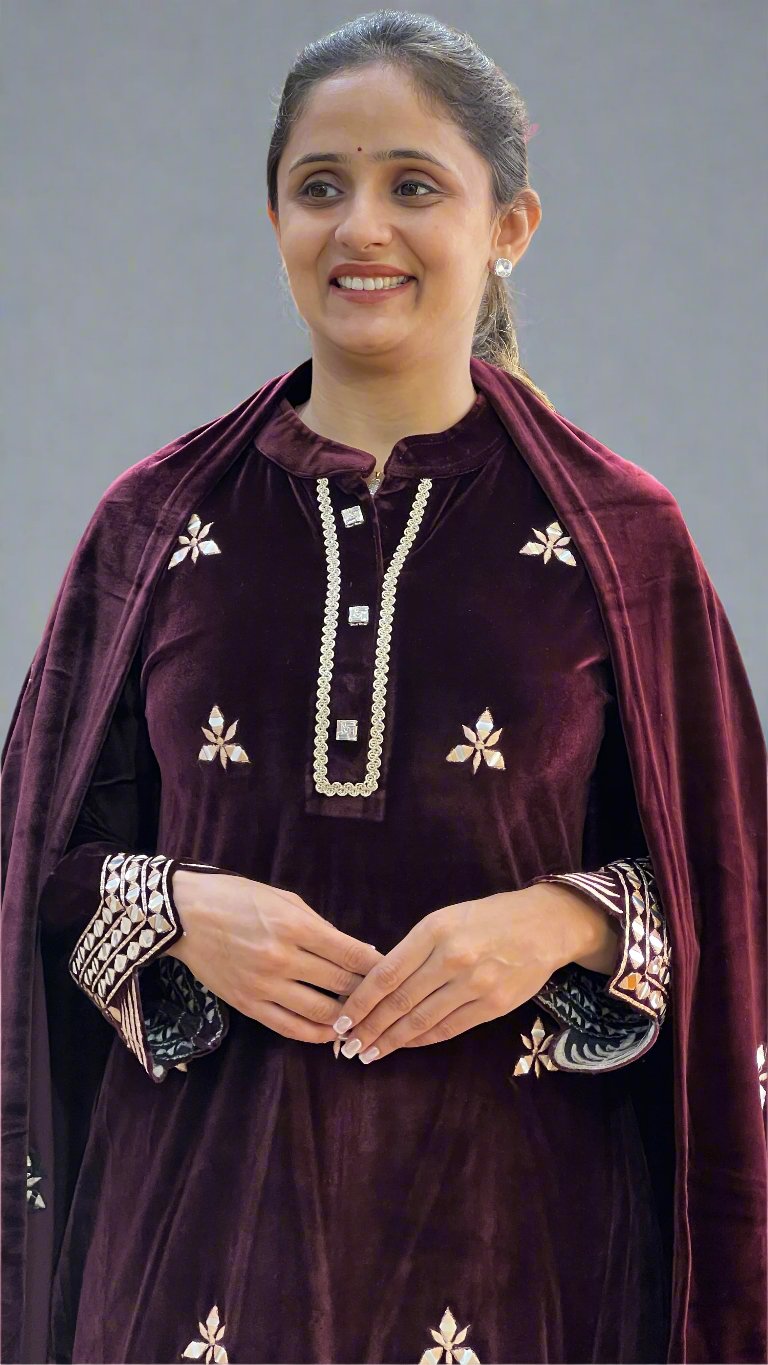 avha designer velvet suit