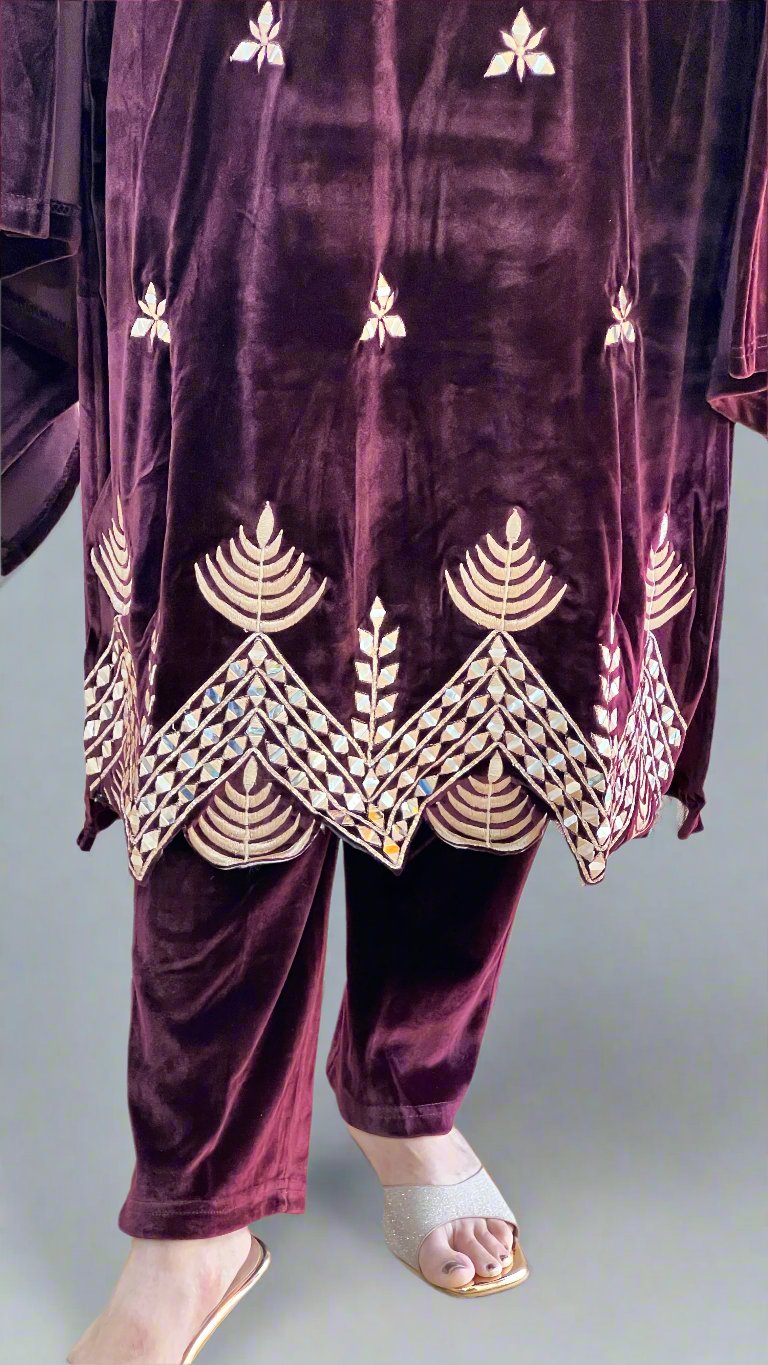 avha designer velvet suit