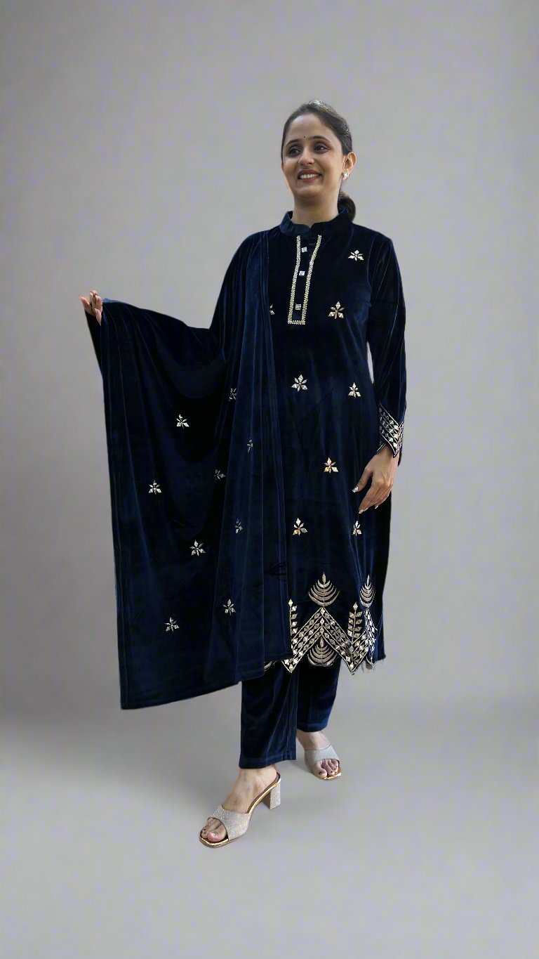 avha designer velvet suit