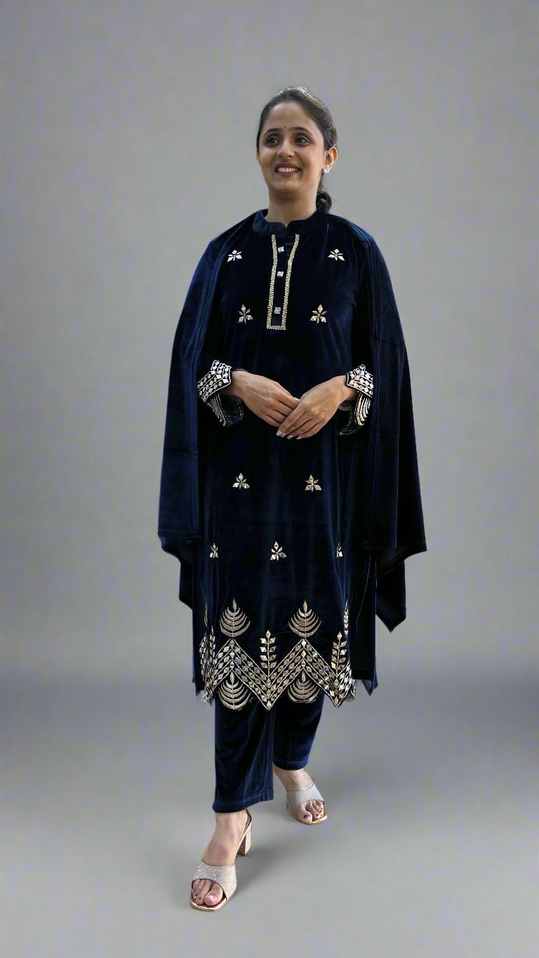 avha designer velvet suit