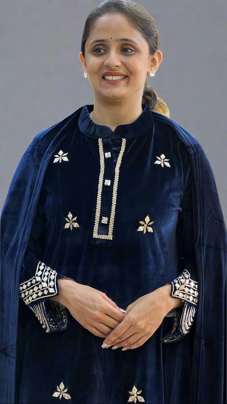 avha designer velvet suit