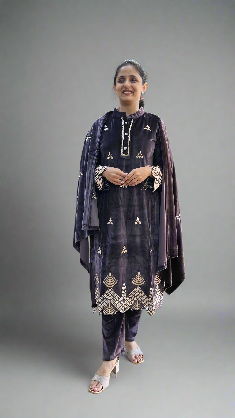 avha designer velvet suit