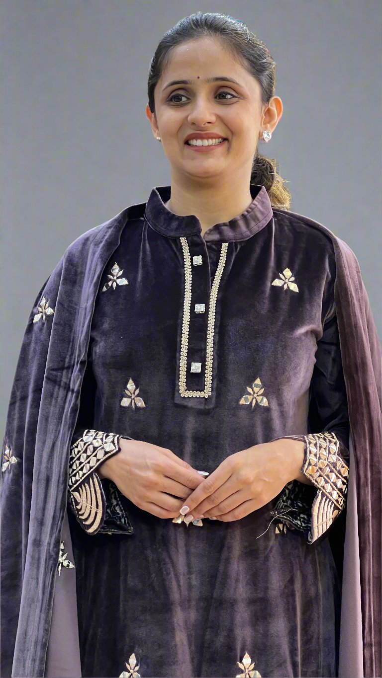 avha designer velvet suit