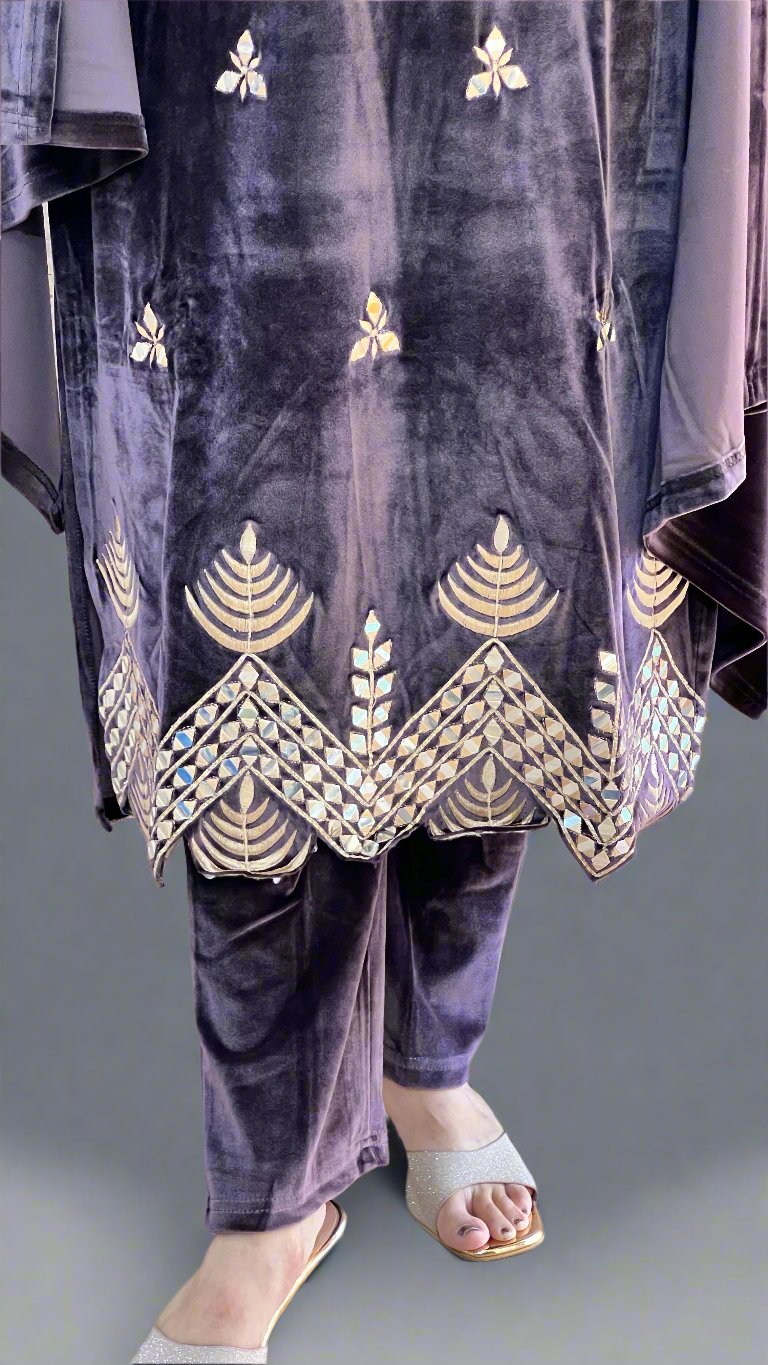avha designer velvet suit