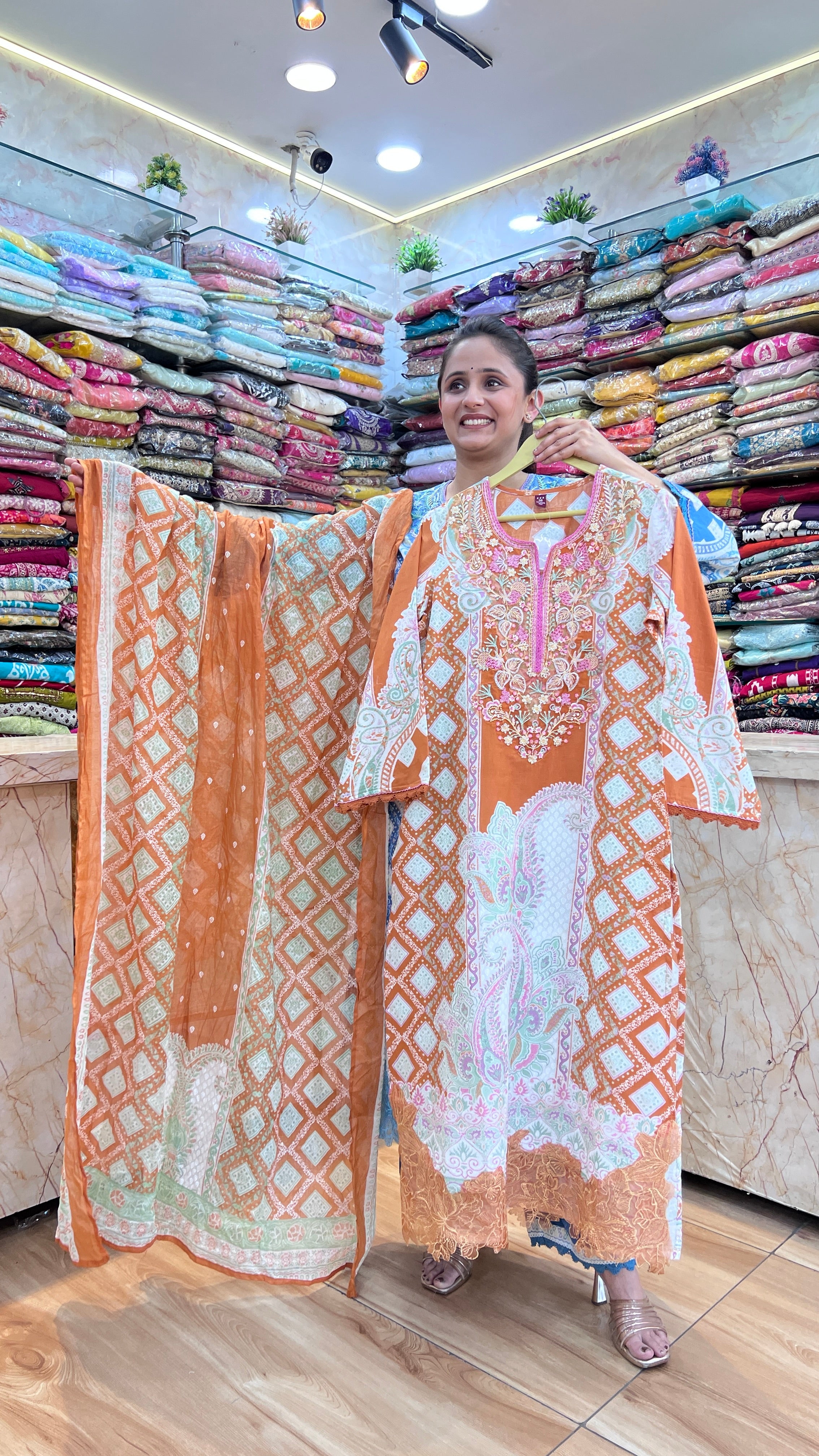 Designer cotton pakistani suit ( 13367 )