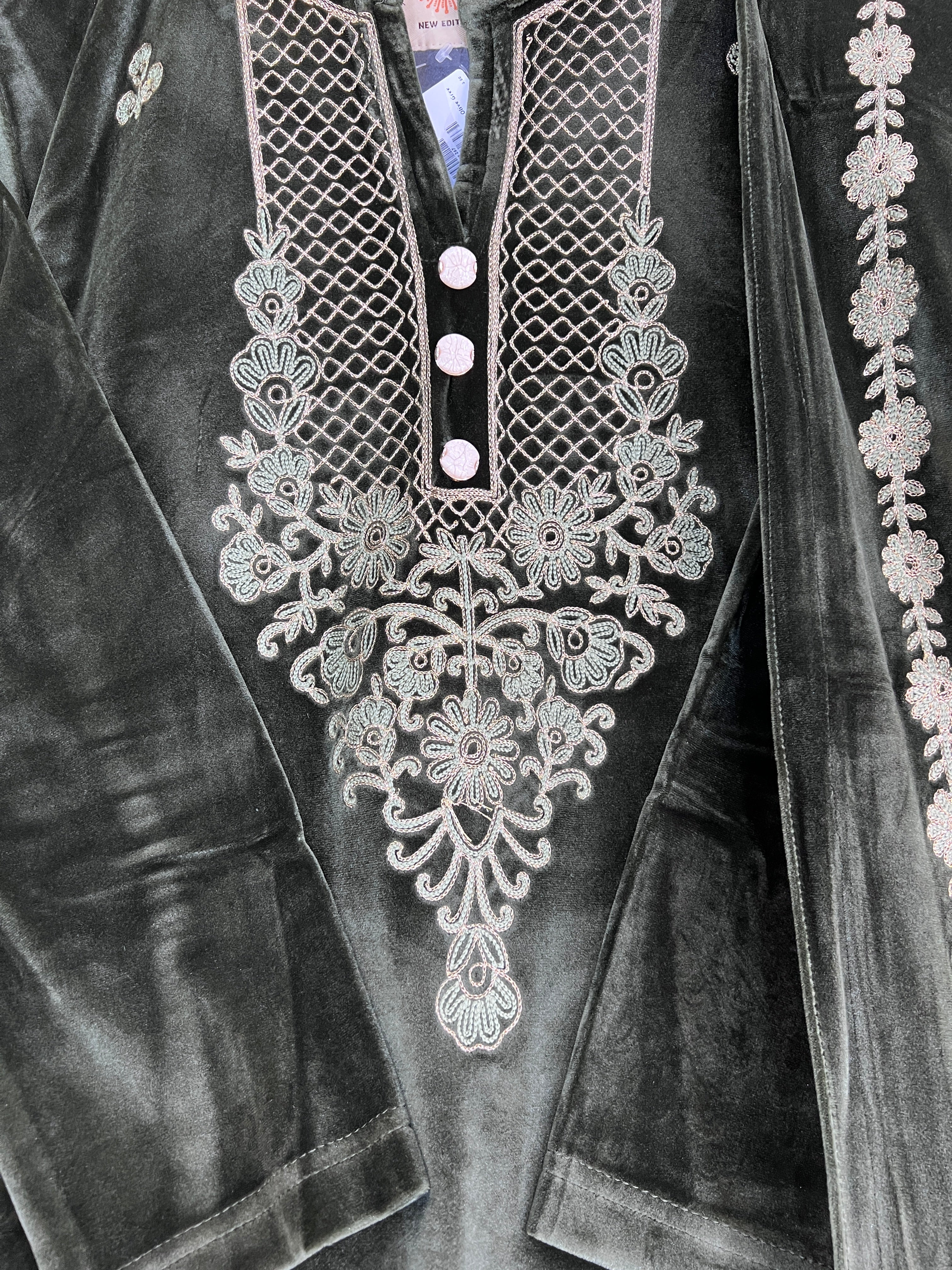 agthya embroidered velvet suit