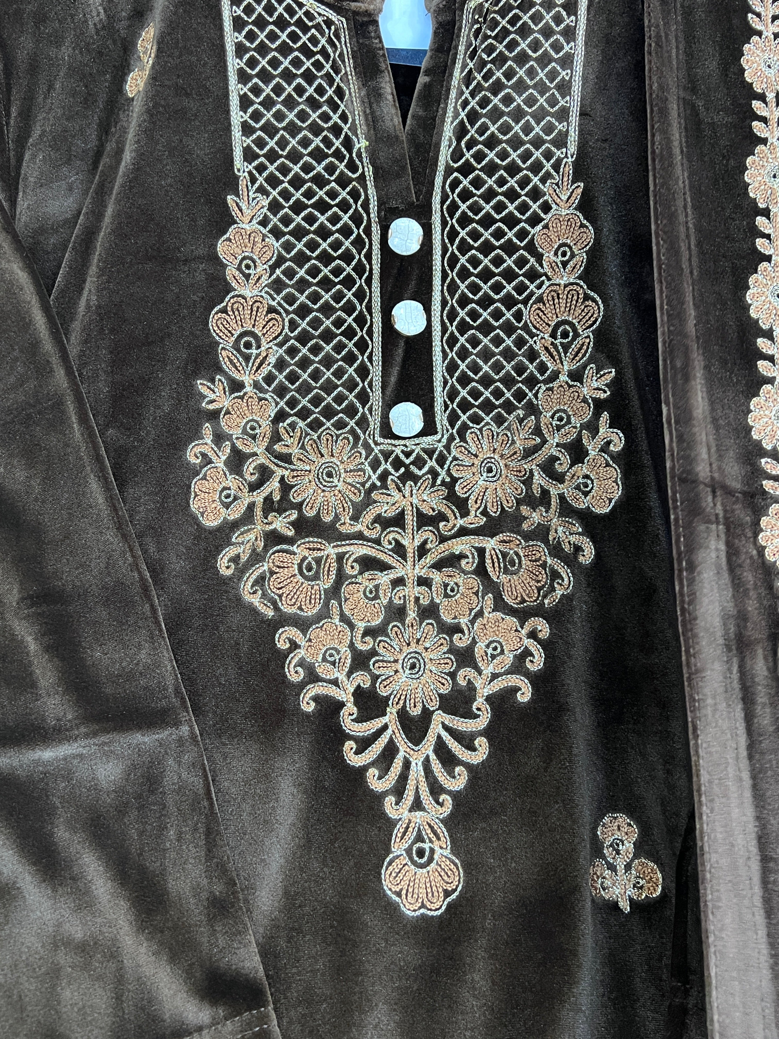 agthya embroidered velvet suit