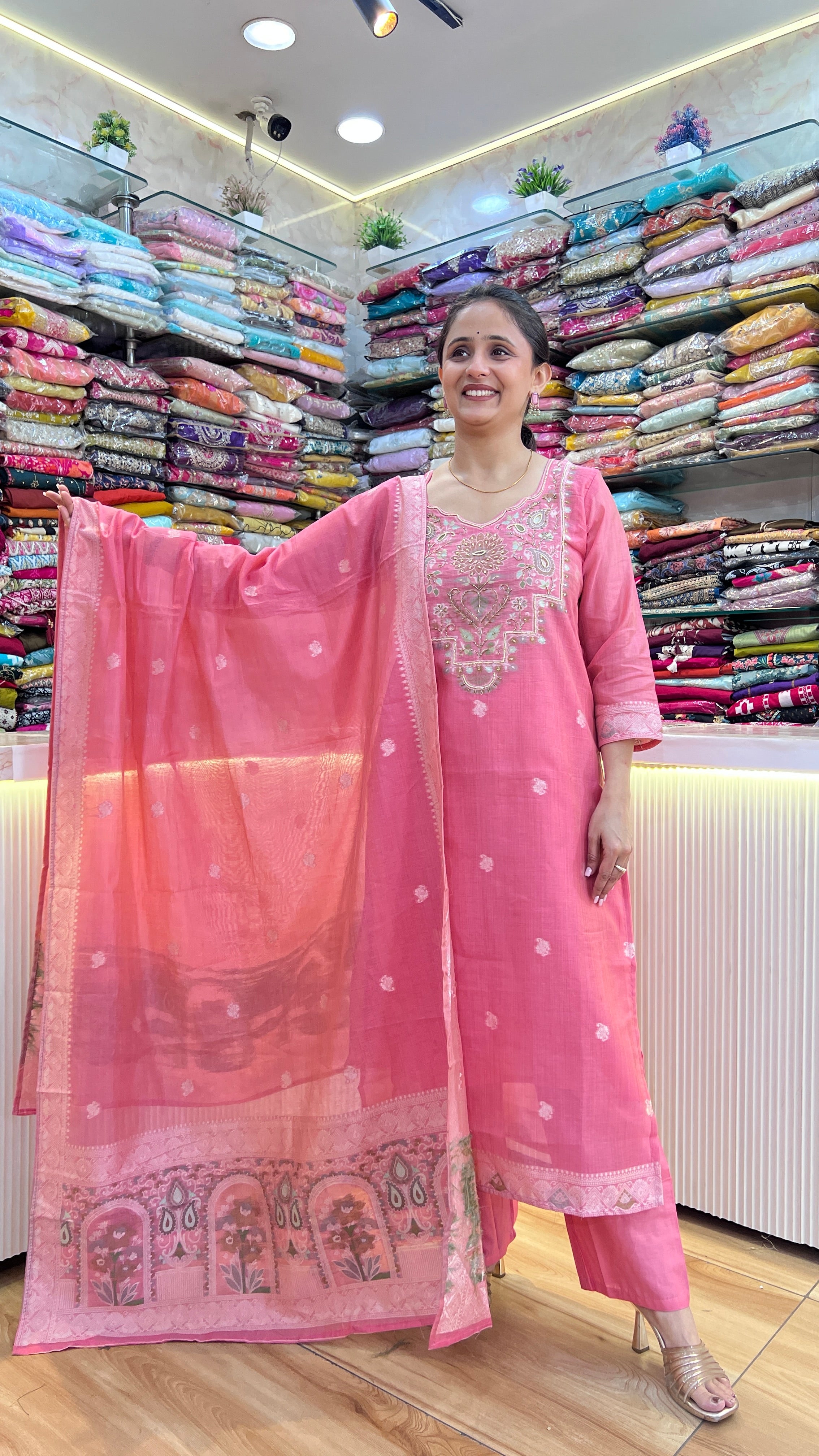 Mul chanderi banarsee suit ( tls 13767 )