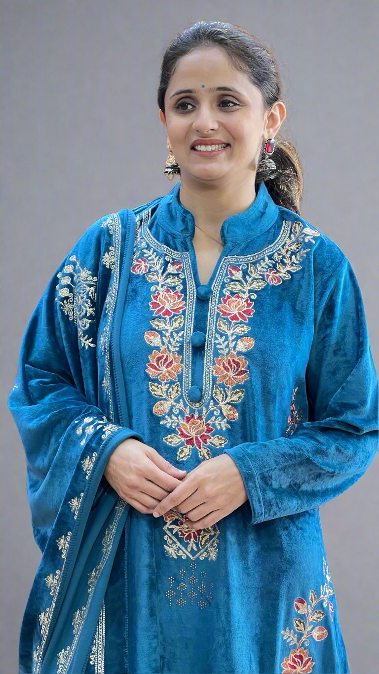 anaya embroidered velvet suit