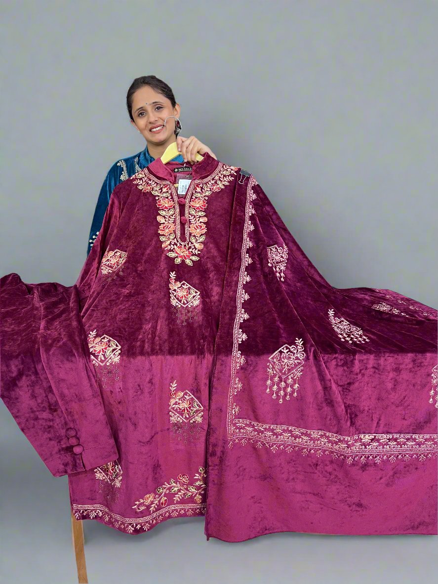 anaya embroidered velvet suit