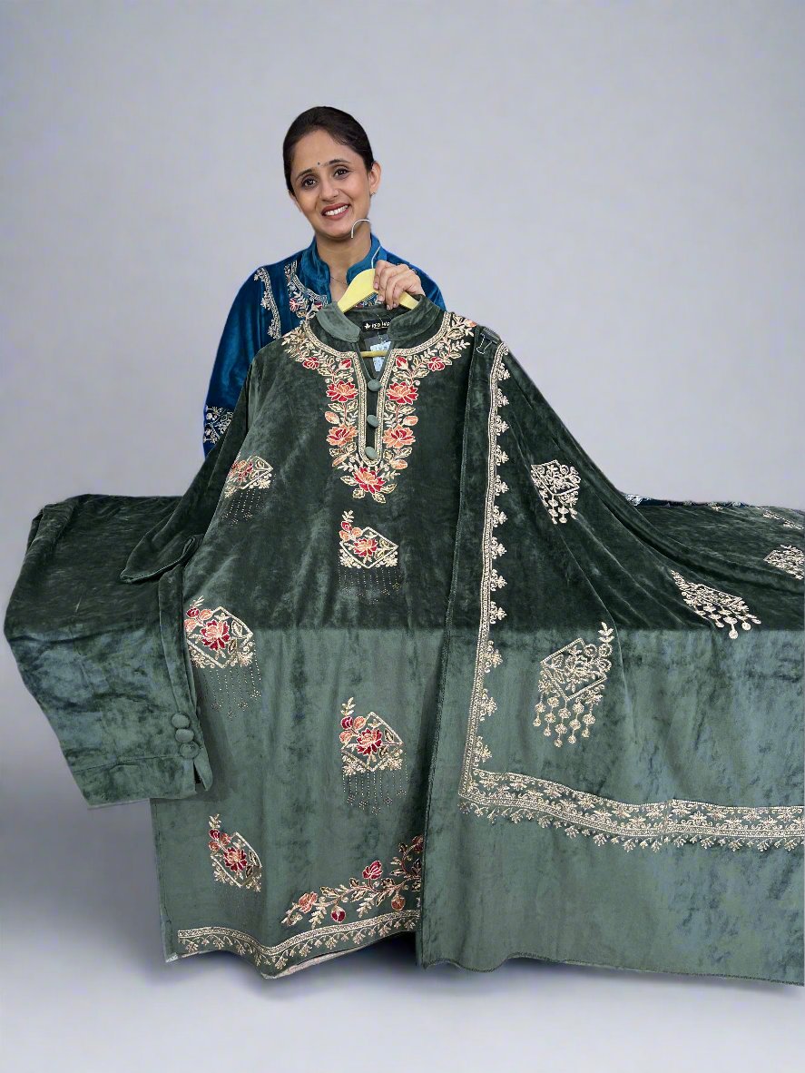 anaya embroidered velvet suit
