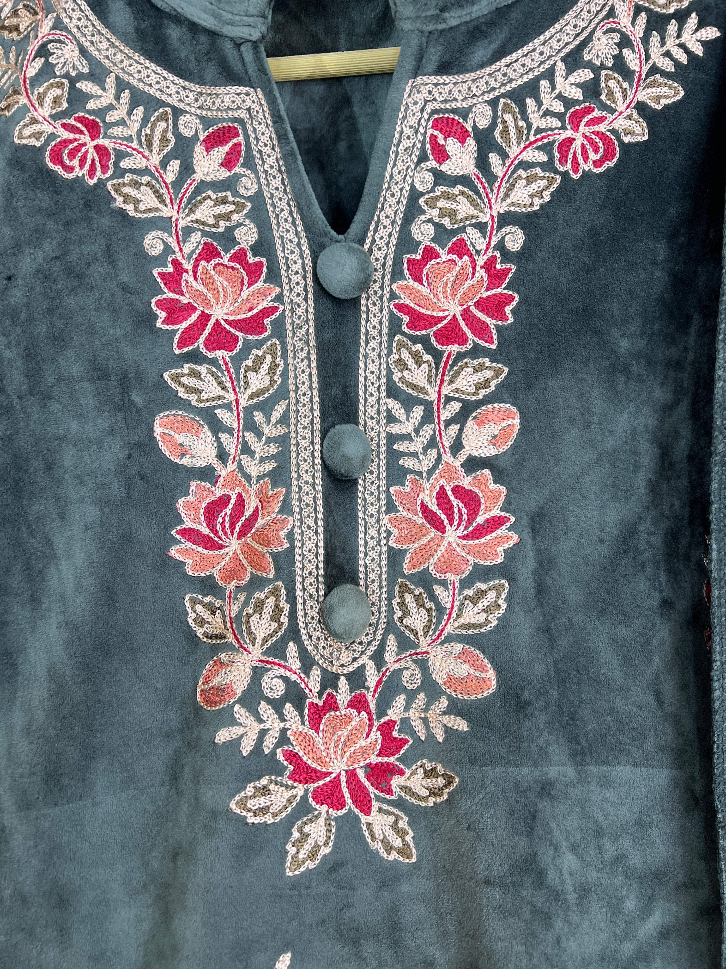 anaya embroidered velvet suit