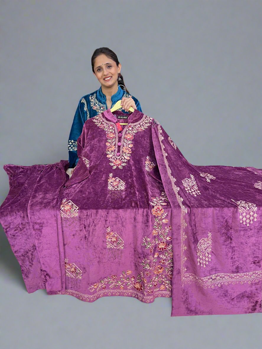 anaya embroidered velvet suit