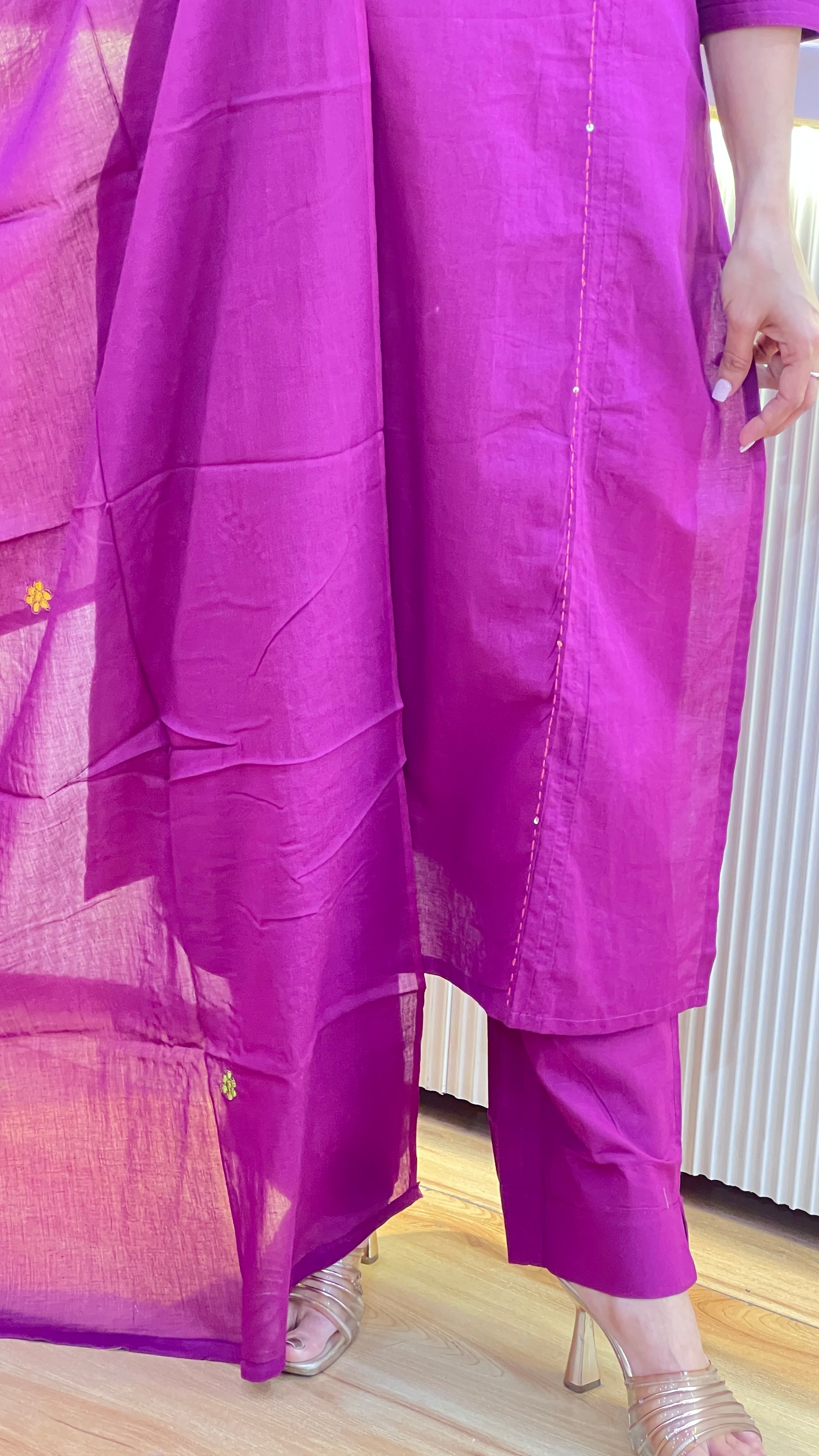 Premium cotton thread work suit ( sh 77567 )