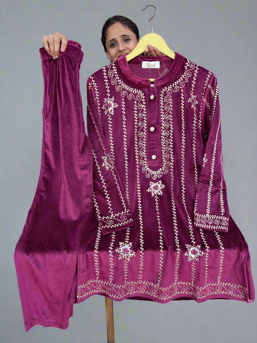 aqua velvet cord set