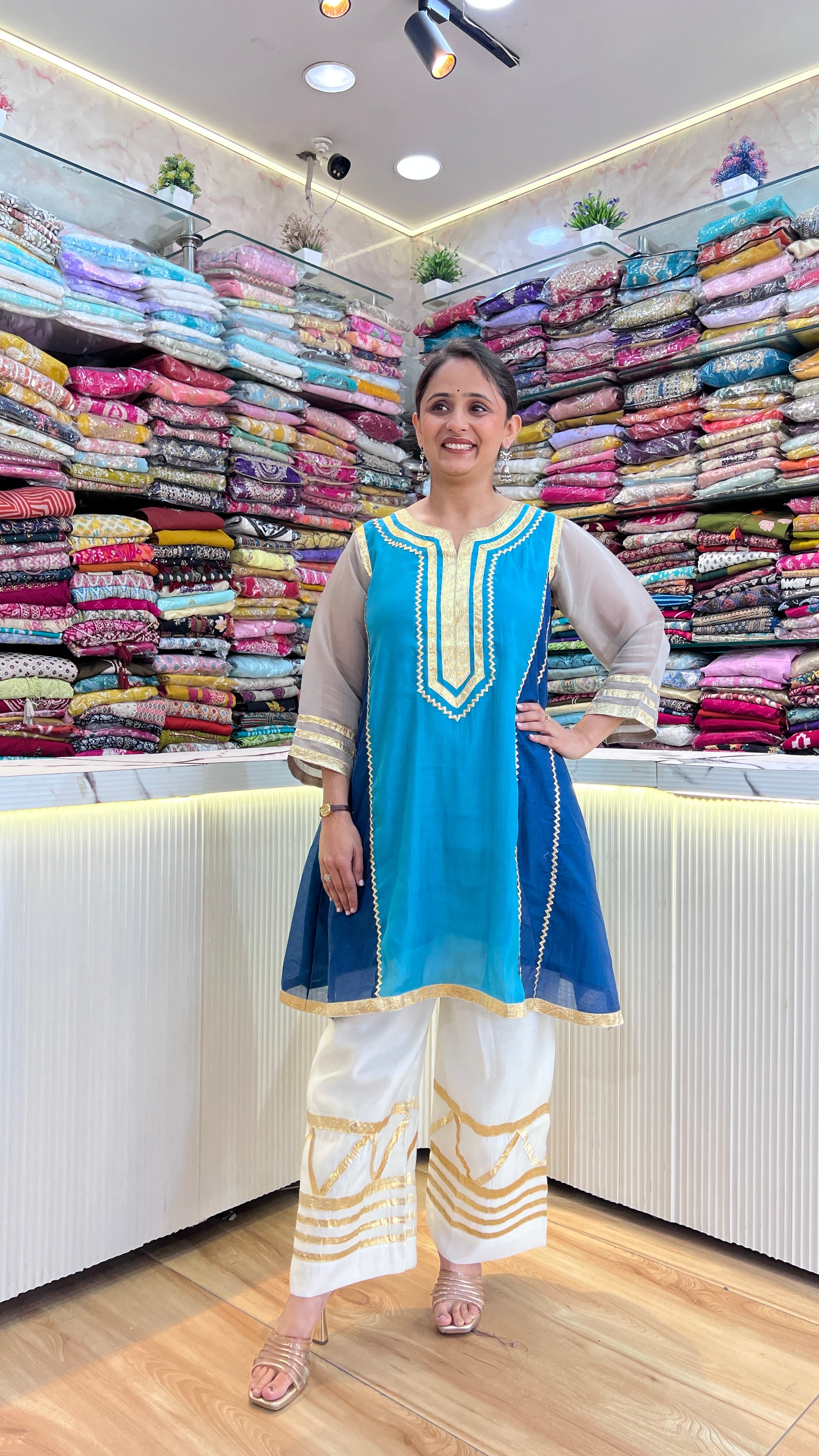 Karina gotta patti cord ( mul chanderi )