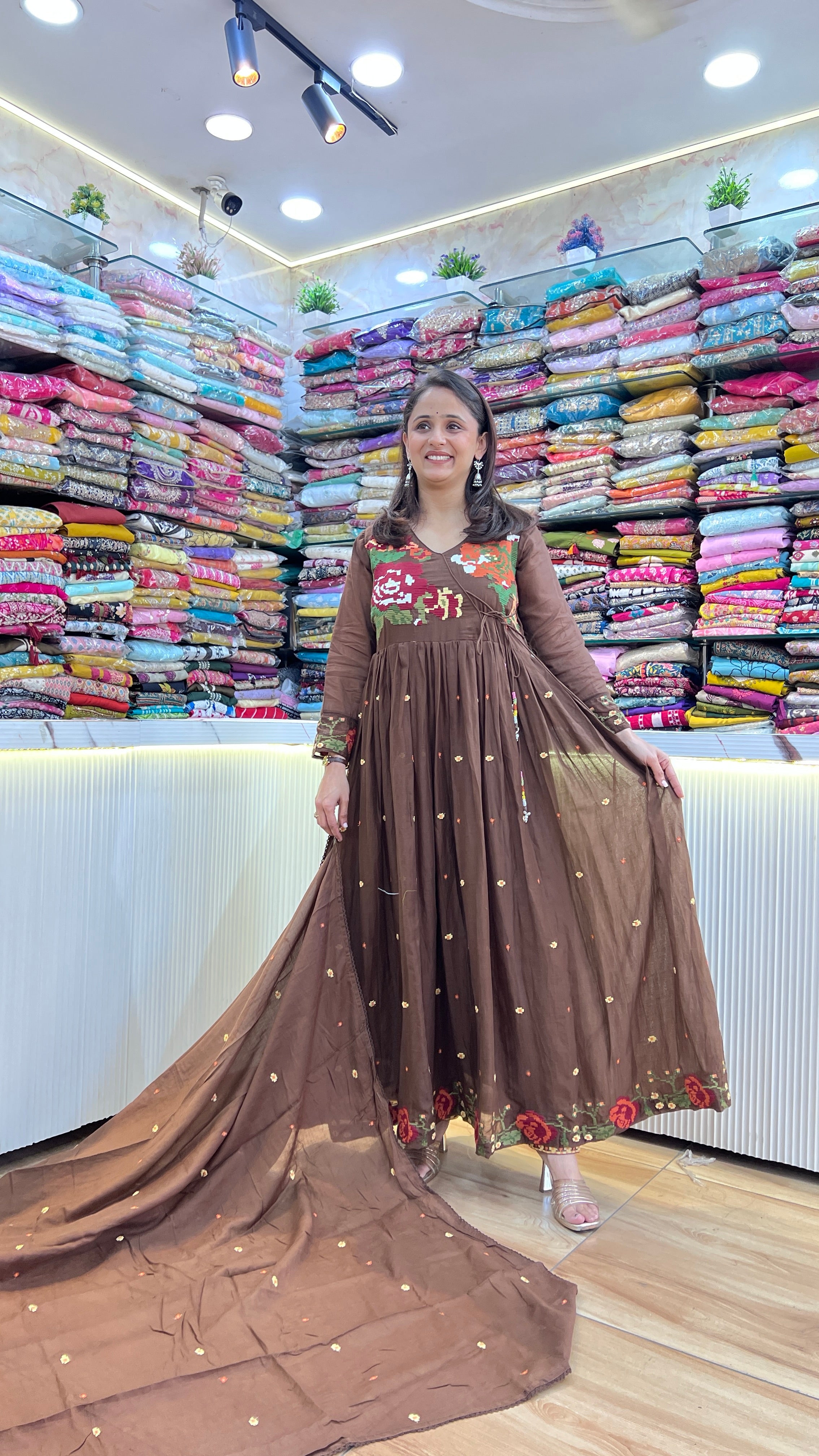 Mul cotton anarkali suit ( sh 77267 )