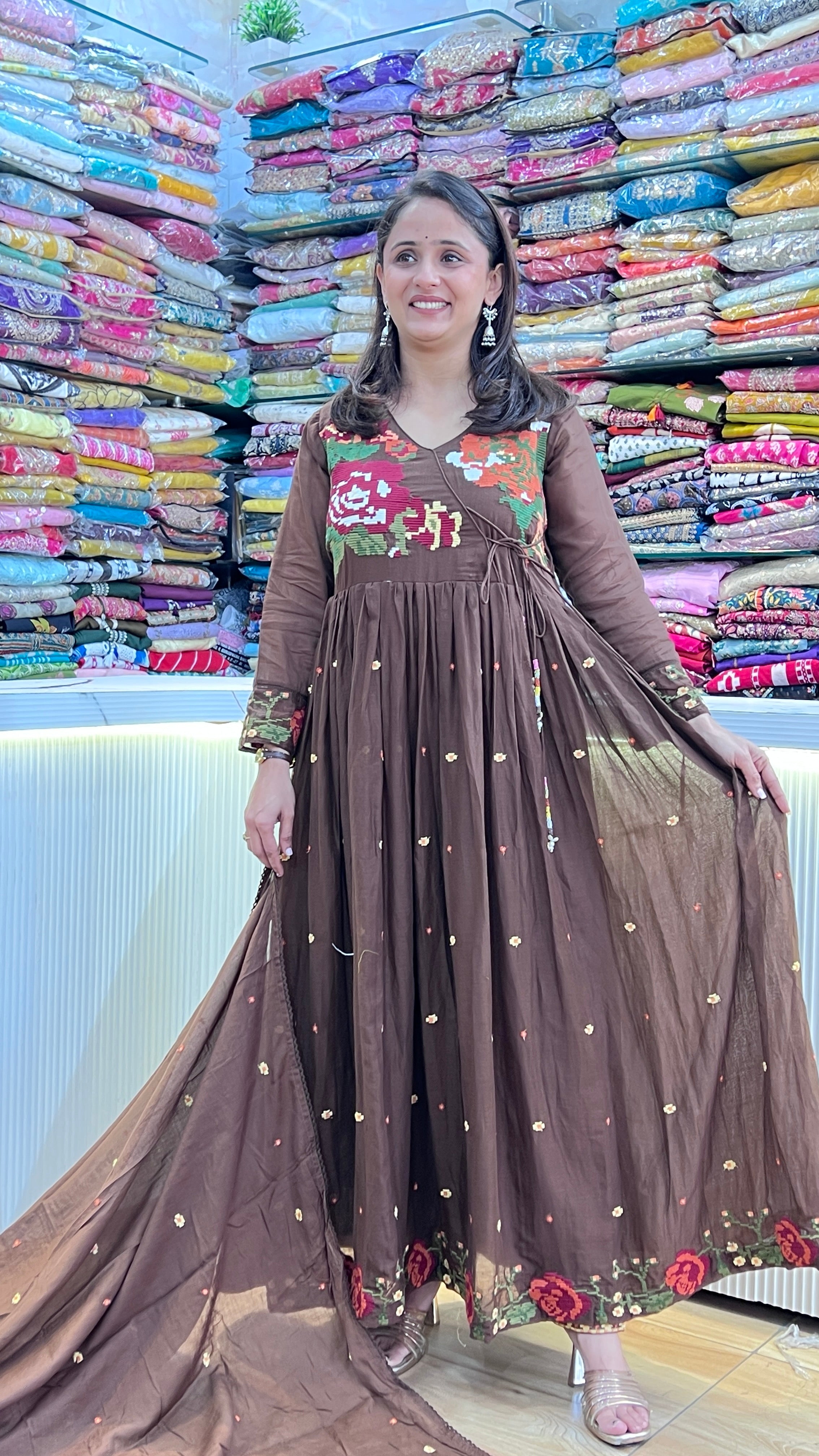 Mul cotton anarkali suit ( sh 77267 )