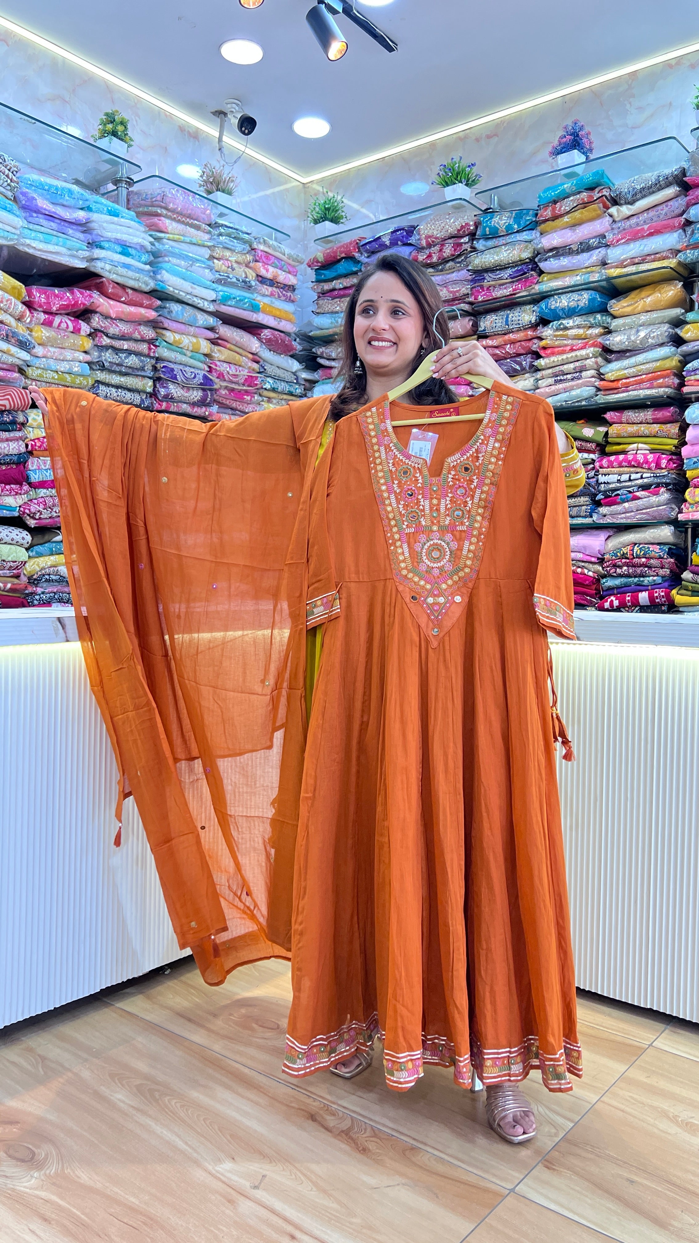 Mul cotton anarkali suit ( sh 78167 )