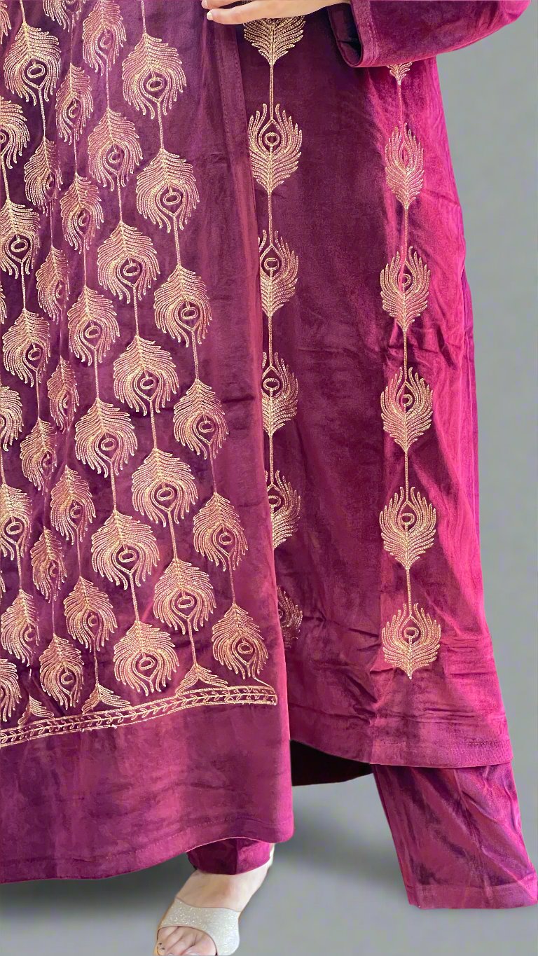 arayash embroidered velvet suit