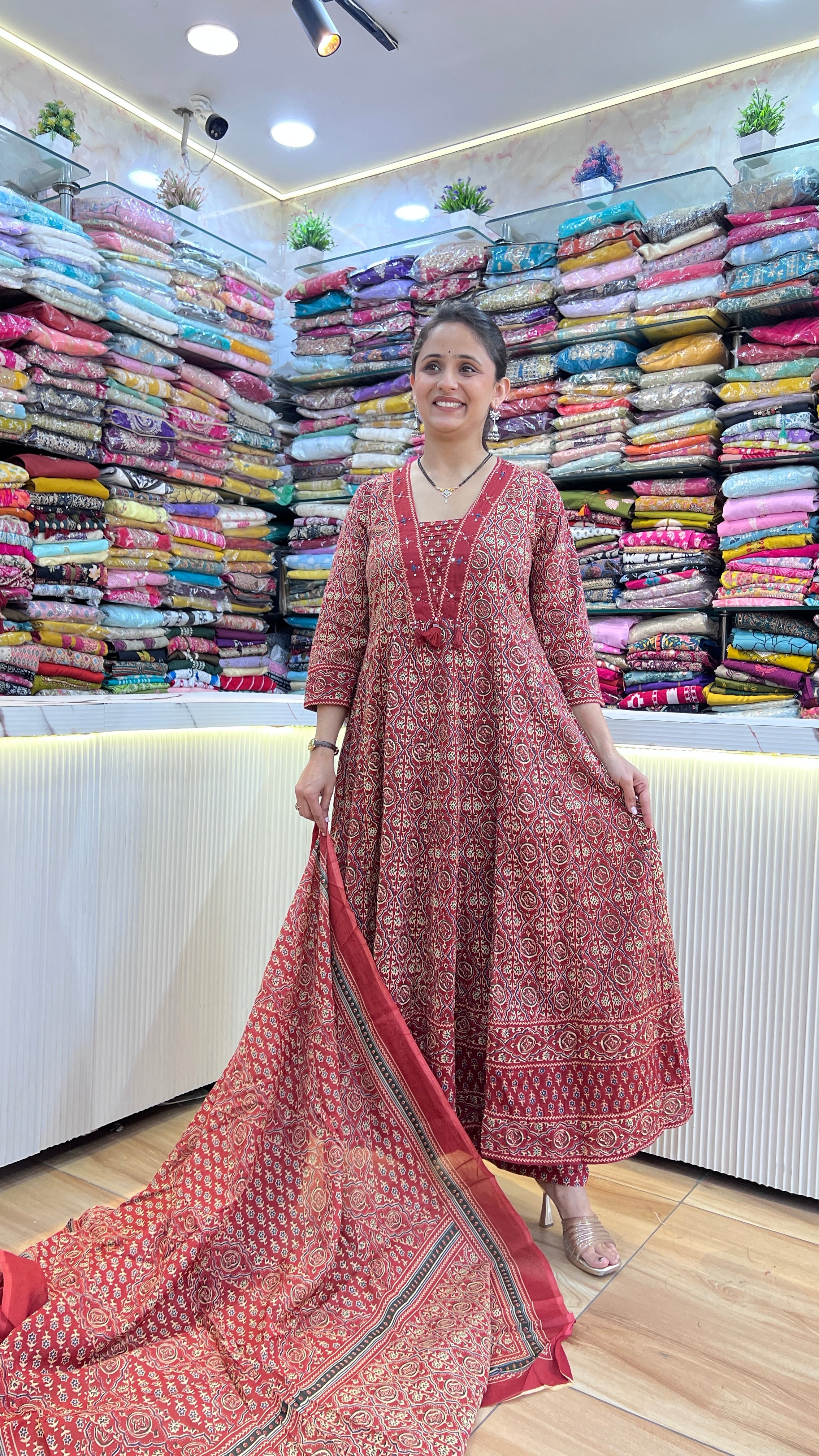 Premium cotton A- line suit ( sh 77867 )