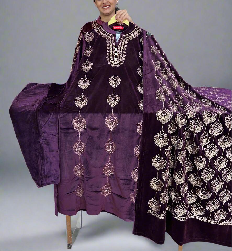 arayash embroidered velvet suit