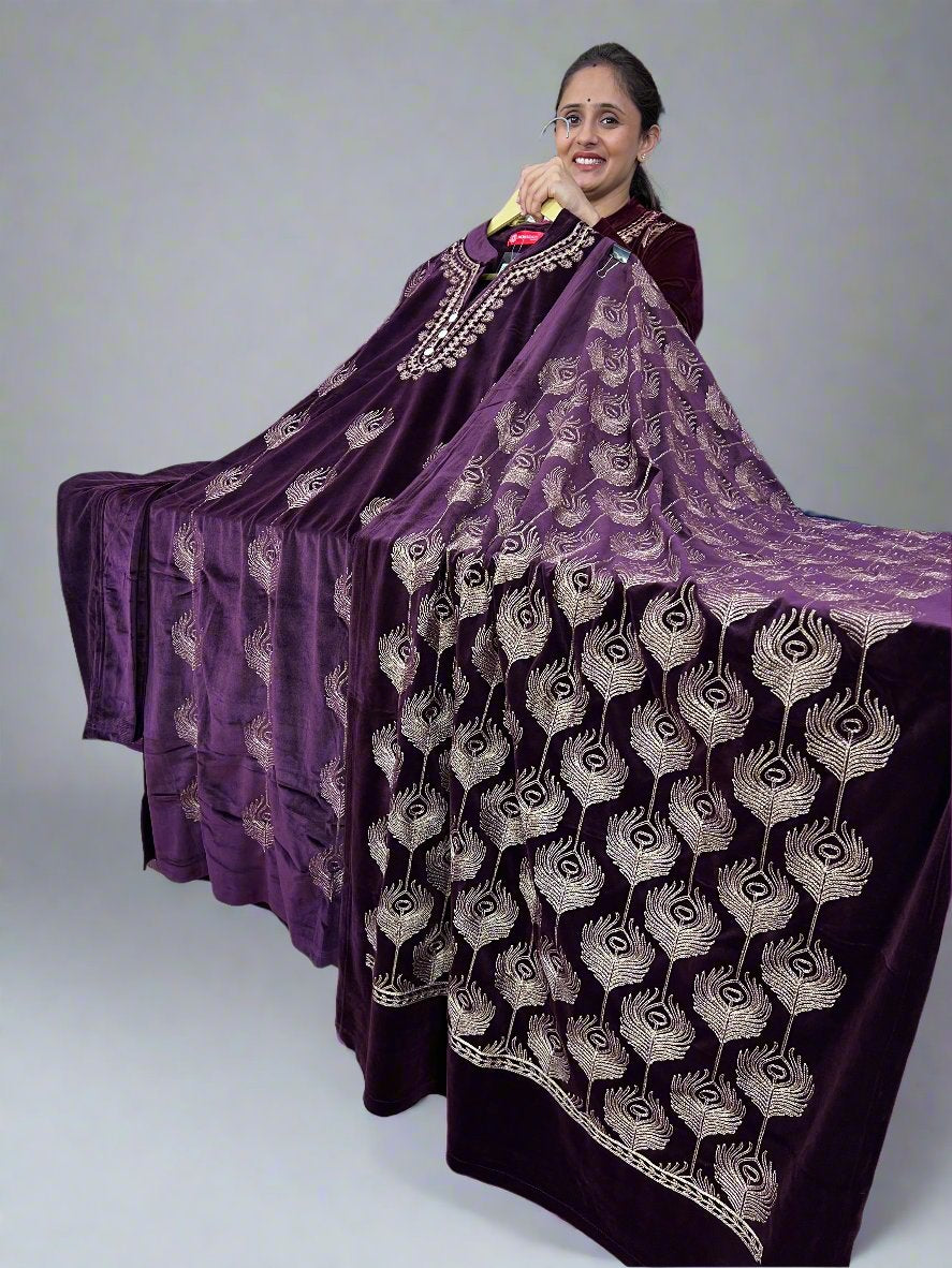 arayash embroidered velvet suit